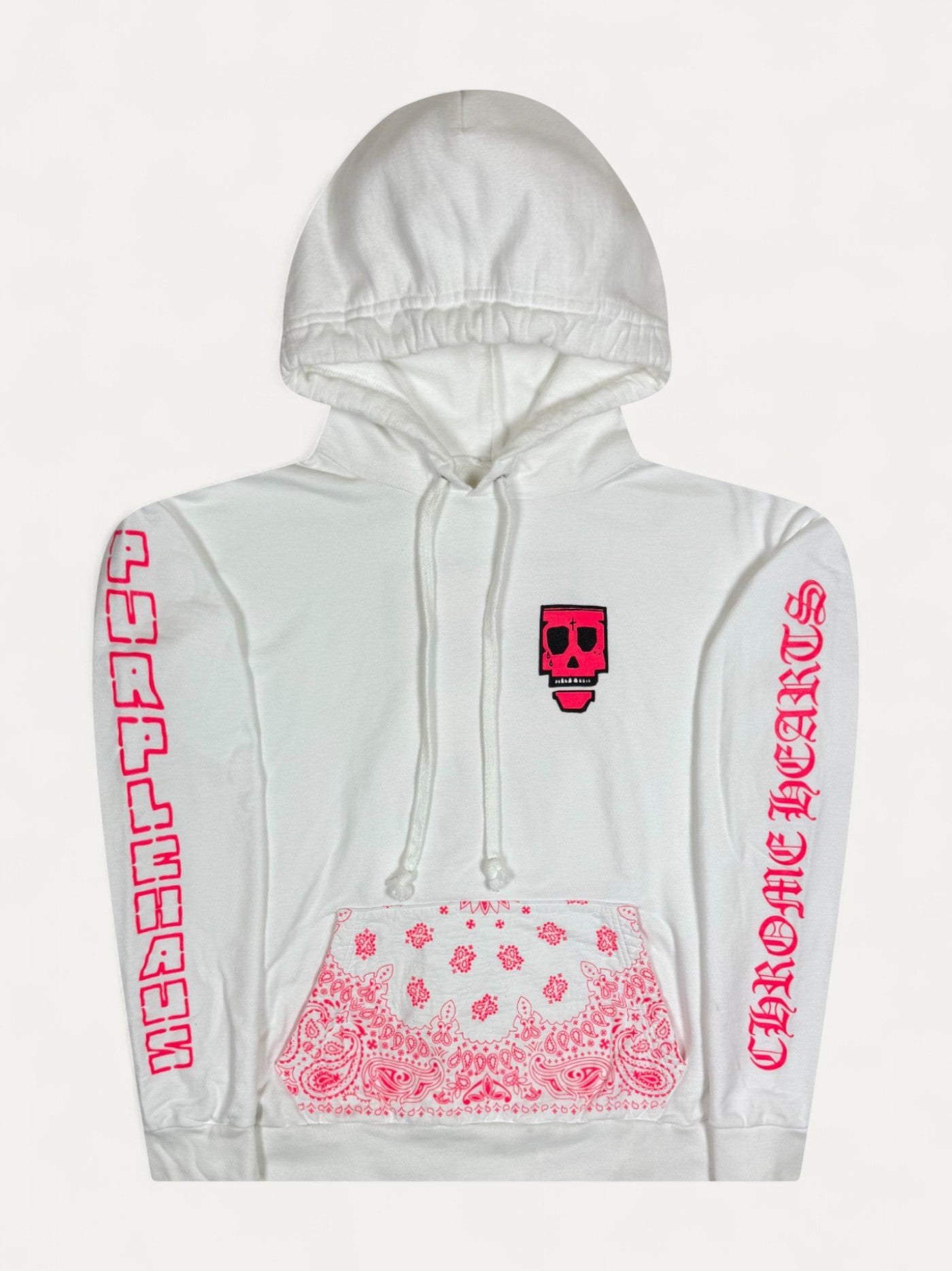 Chrome Hearts Punk Munk Friends and Family Pink White Hoodie