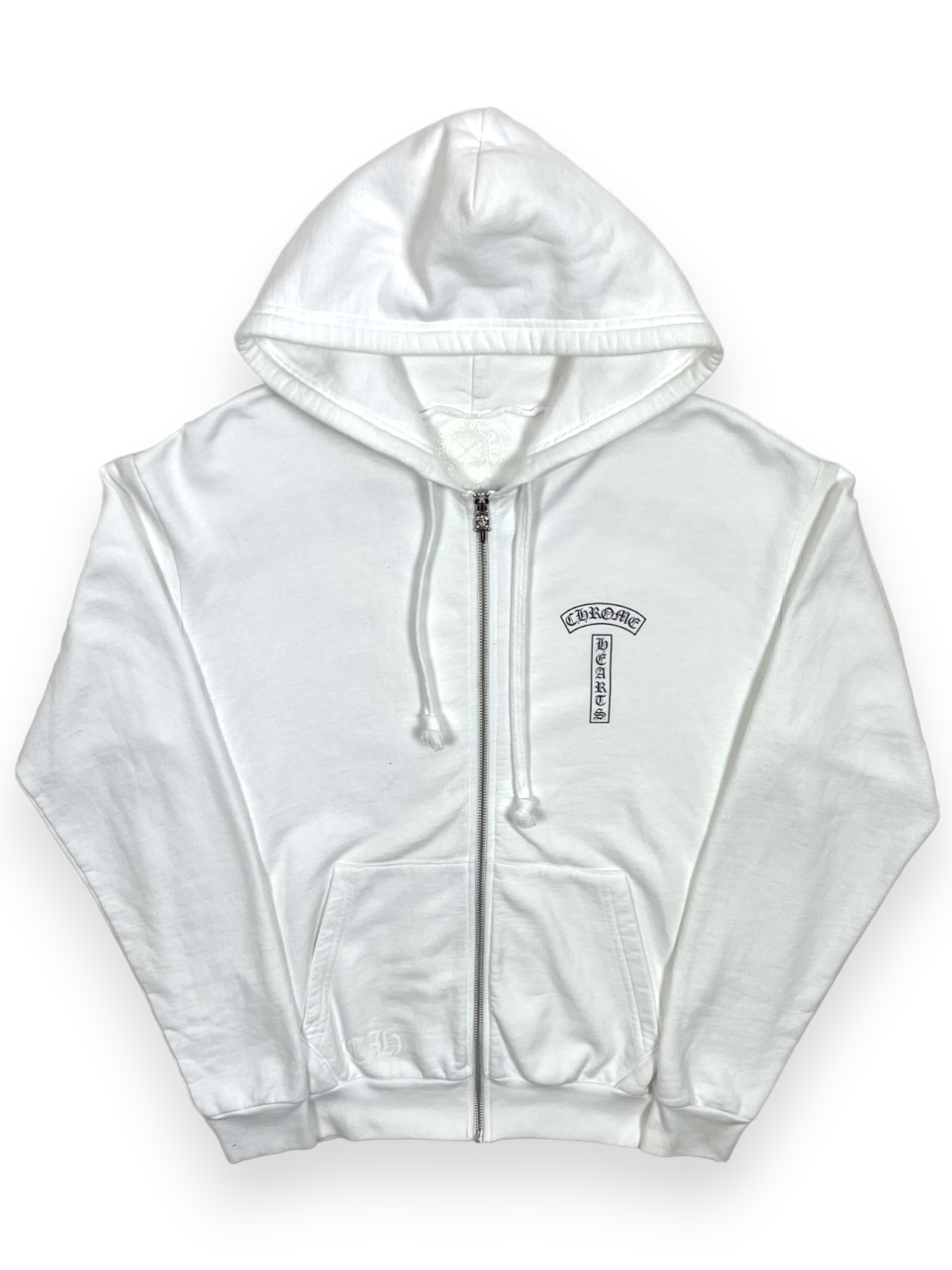 Chrome Hearts White Spellout Logo Hoodie