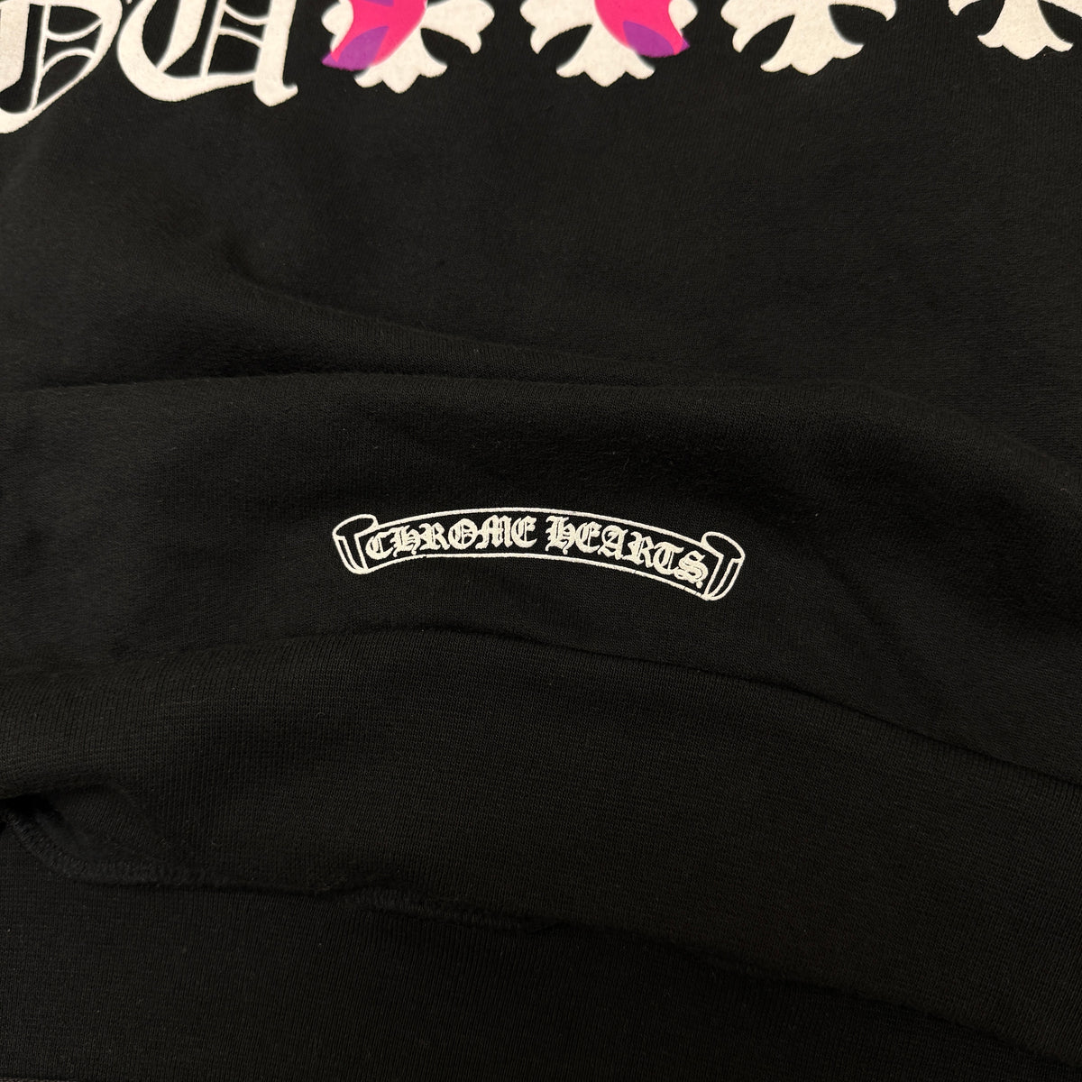 Chrome Hearts Black Pink Dagger Logo Hoodie