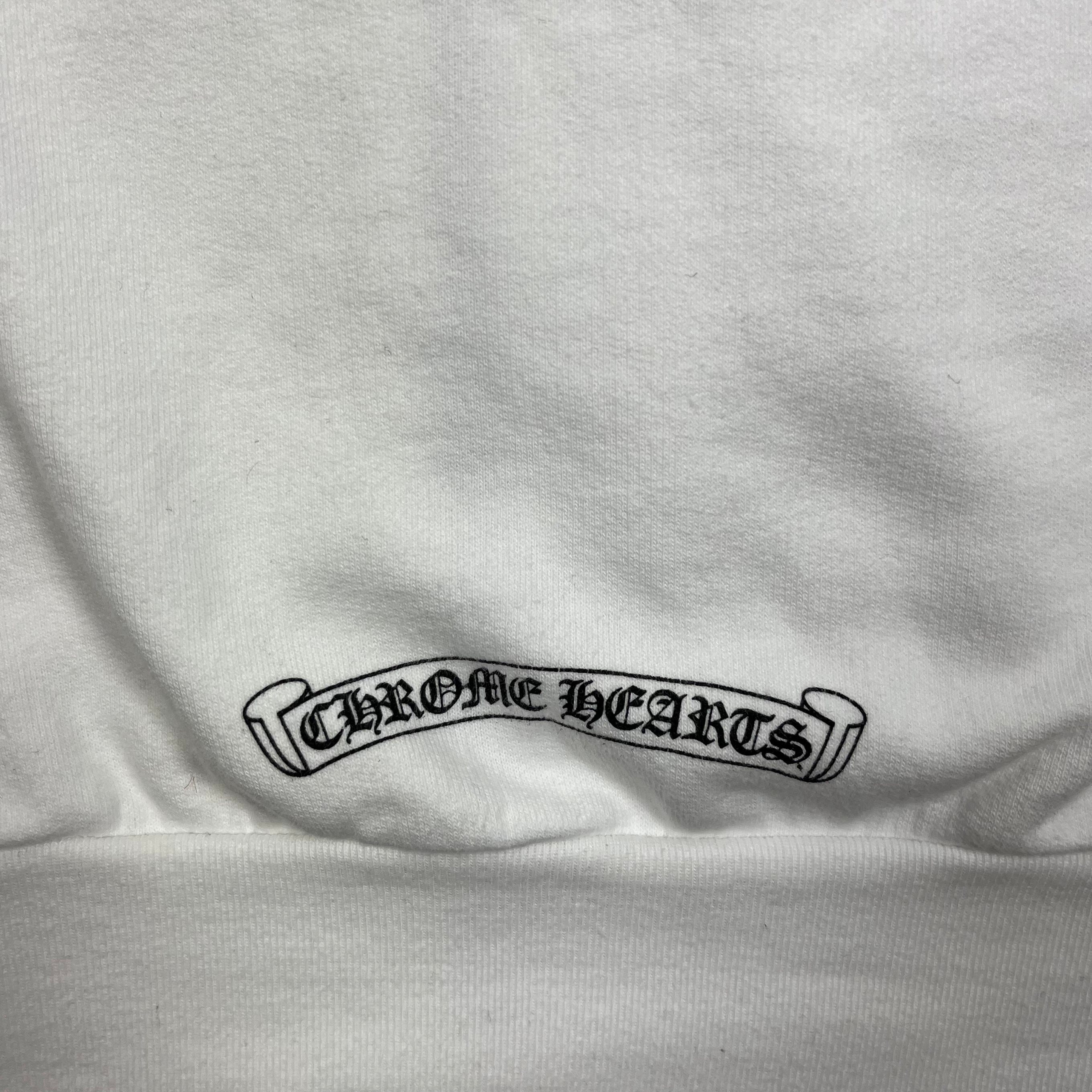Chrome Hearts White Spellout Logo Hoodie