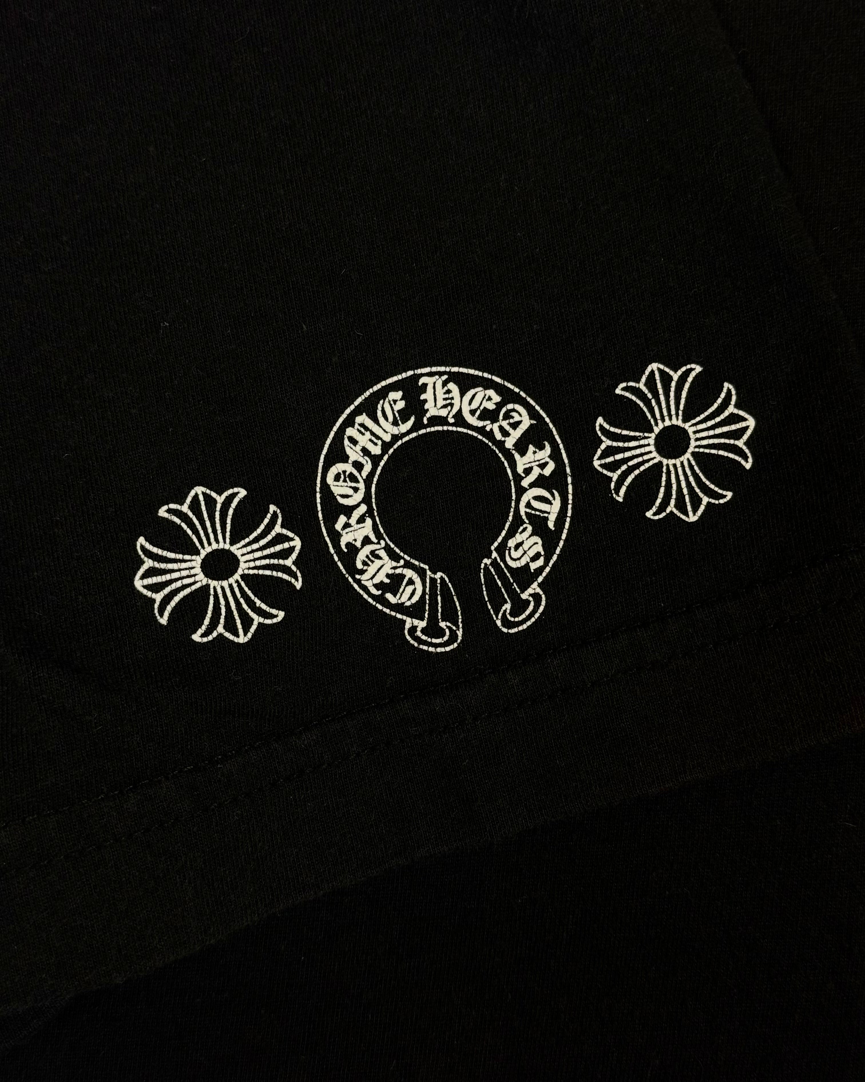 Chrome Hearts Black Multi Colour Horseshoe Logo Tee