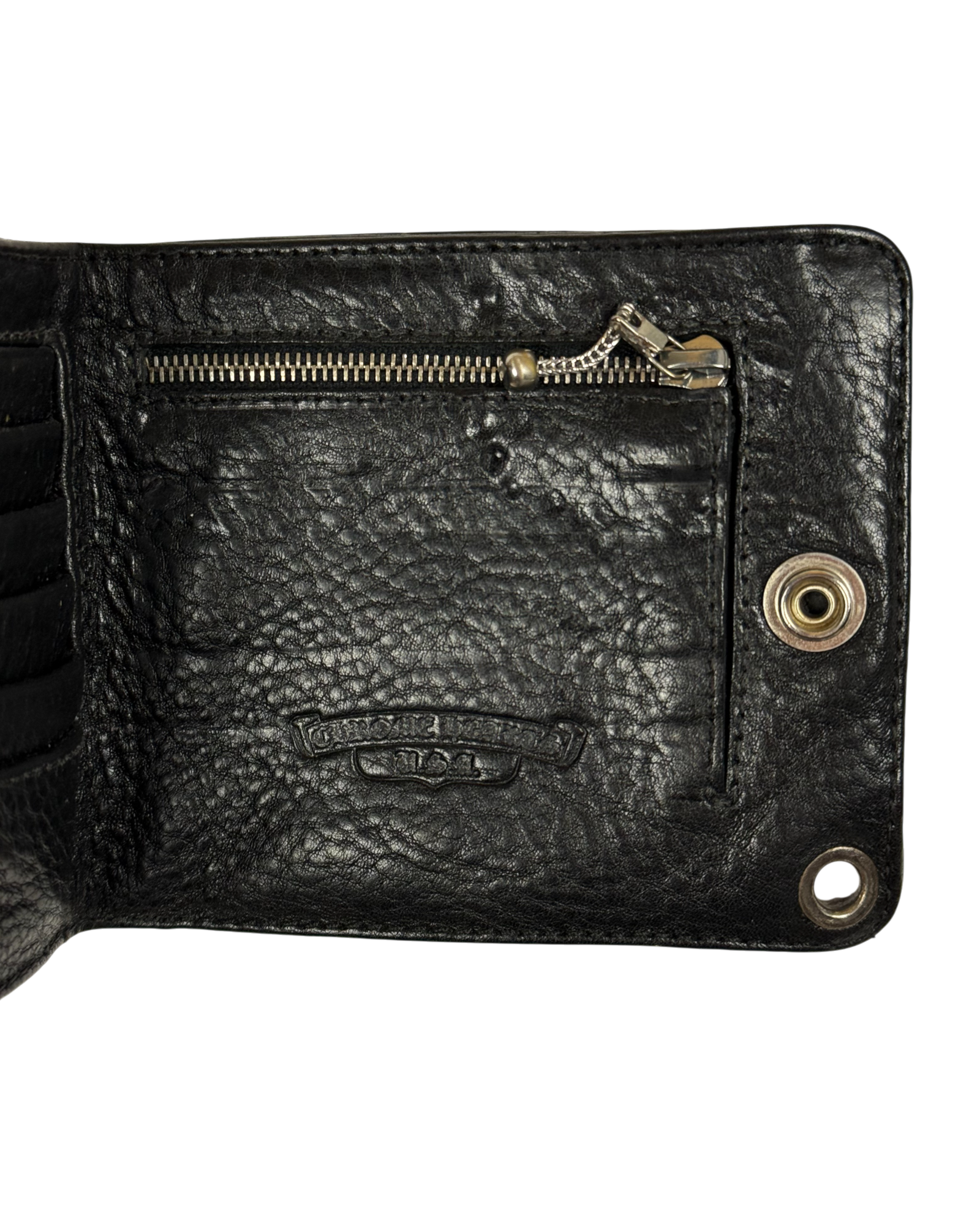Chrome Hearts Snap Cross Ball Button Leather Wallet
