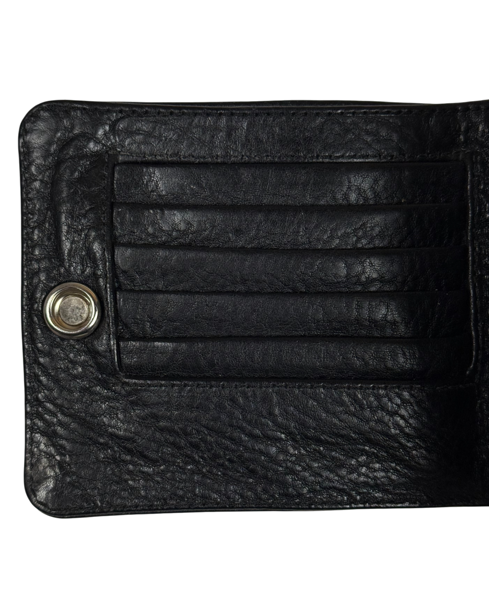 Chrome Hearts Snap Cross Ball Button Leather Wallet