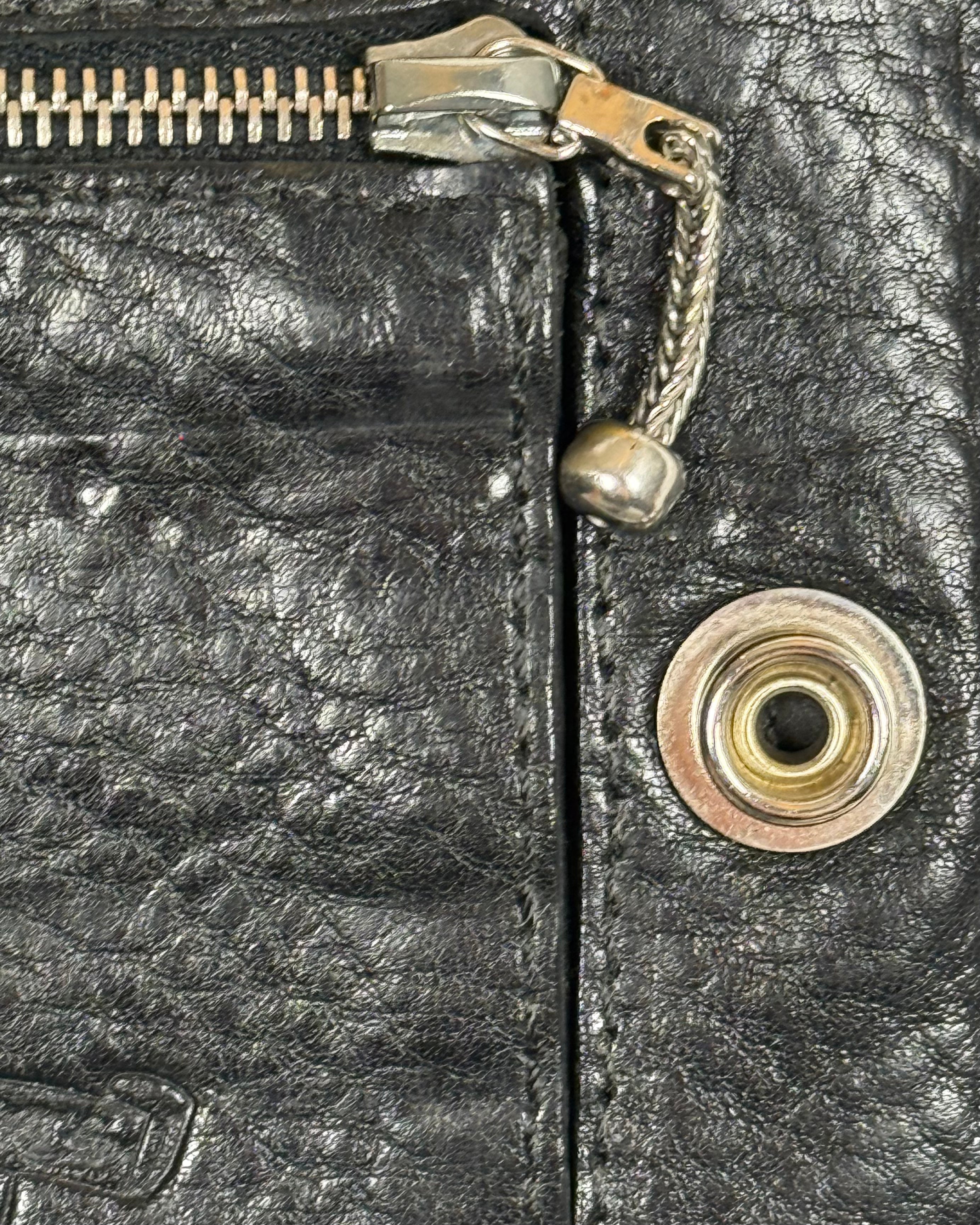 Chrome Hearts Snap Cross Ball Button Leather Wallet