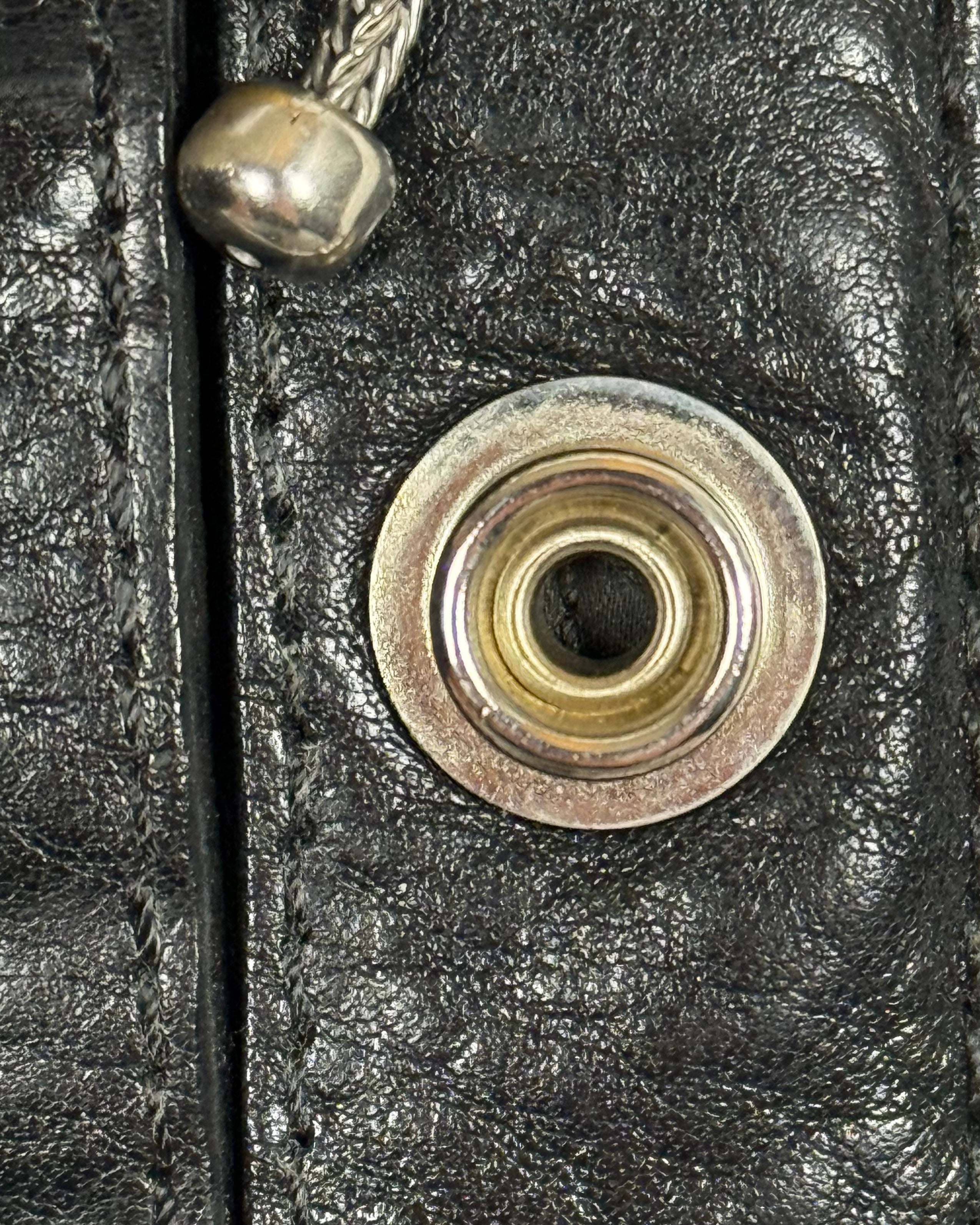 Chrome Hearts Snap Cross Ball Button Leather Wallet