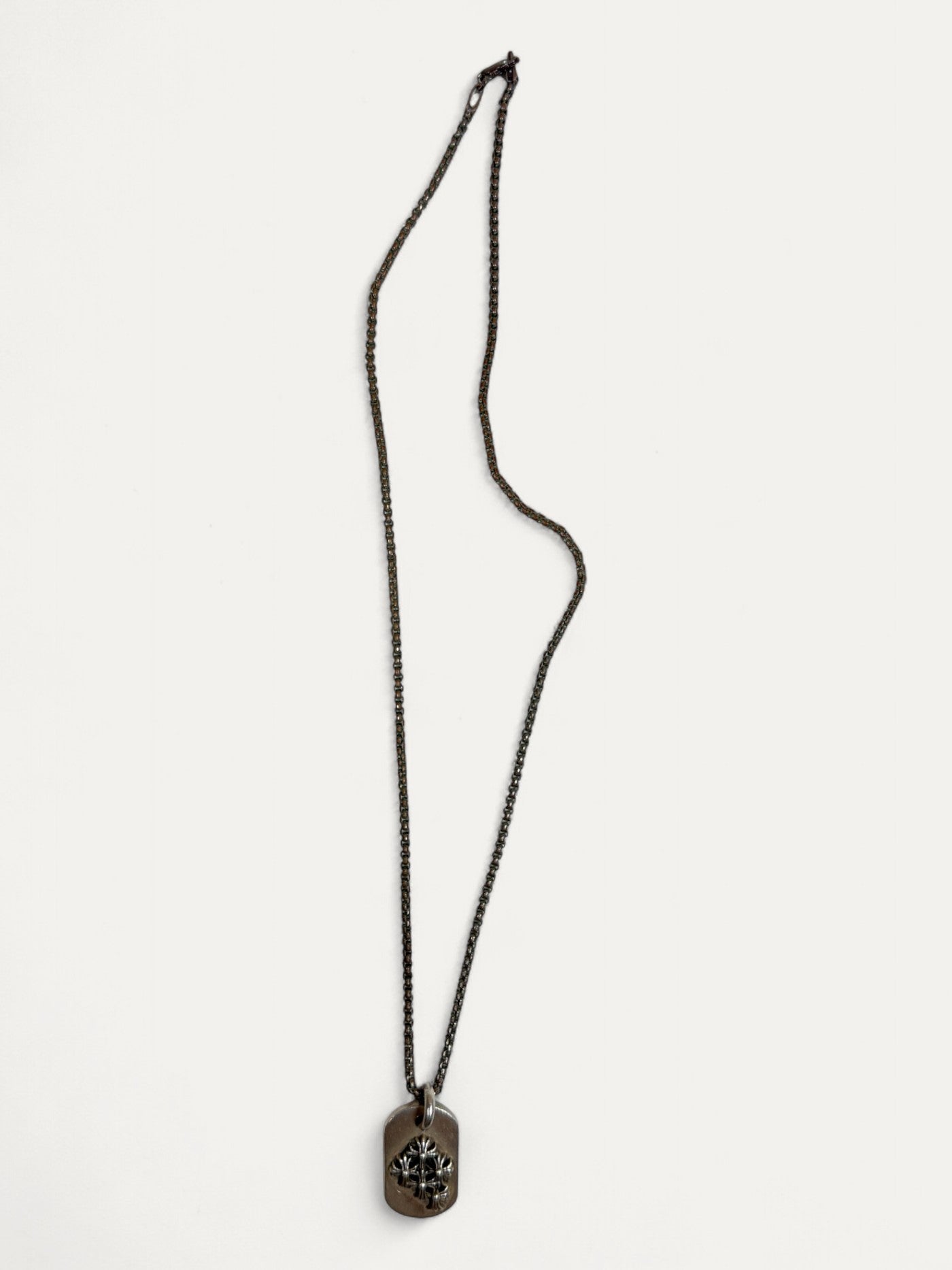 Chrome Hearts Cemetery Cross Dog Tag Pendant