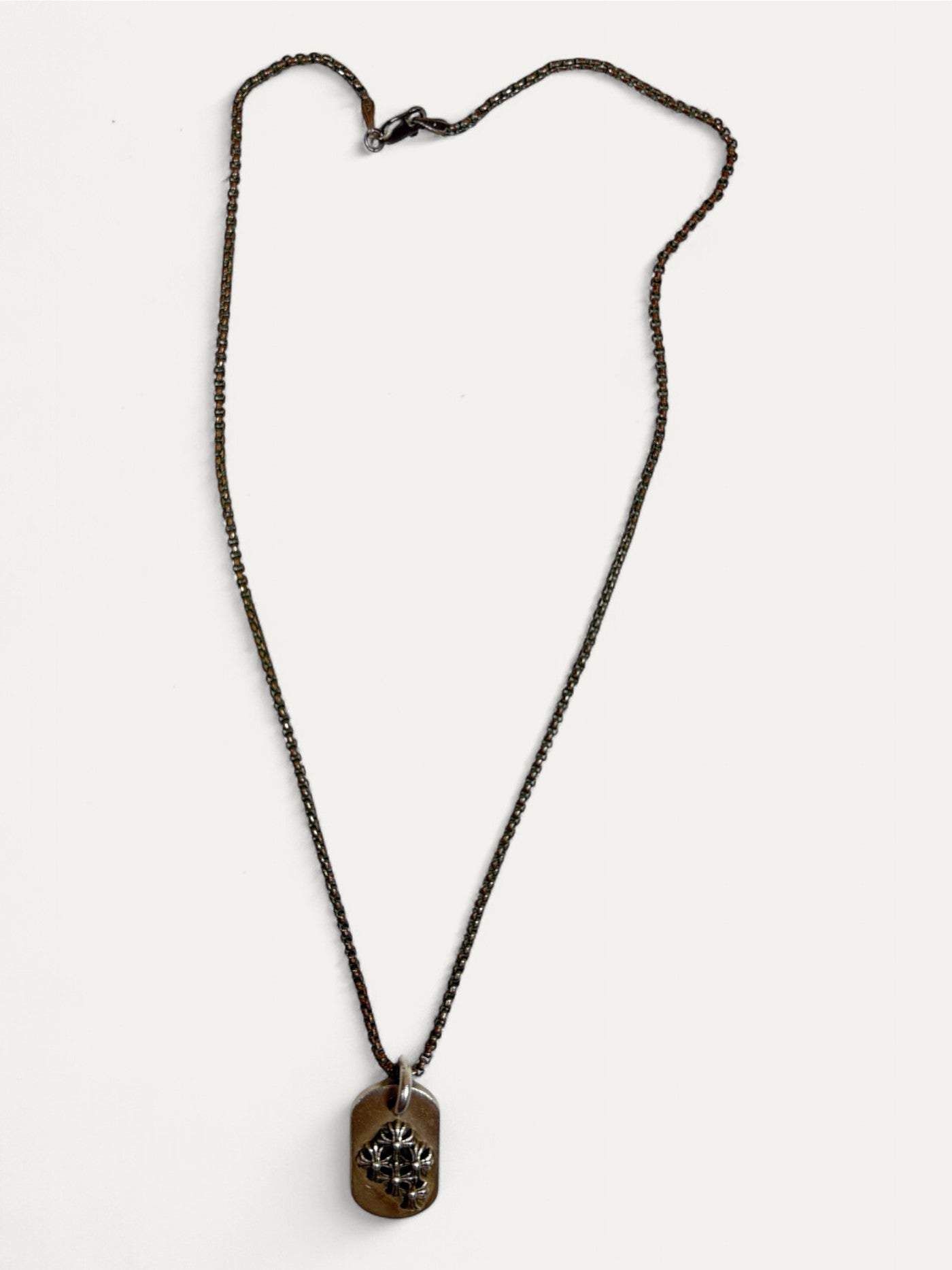 Chrome Hearts Cemetery Cross Dog Tag Pendant
