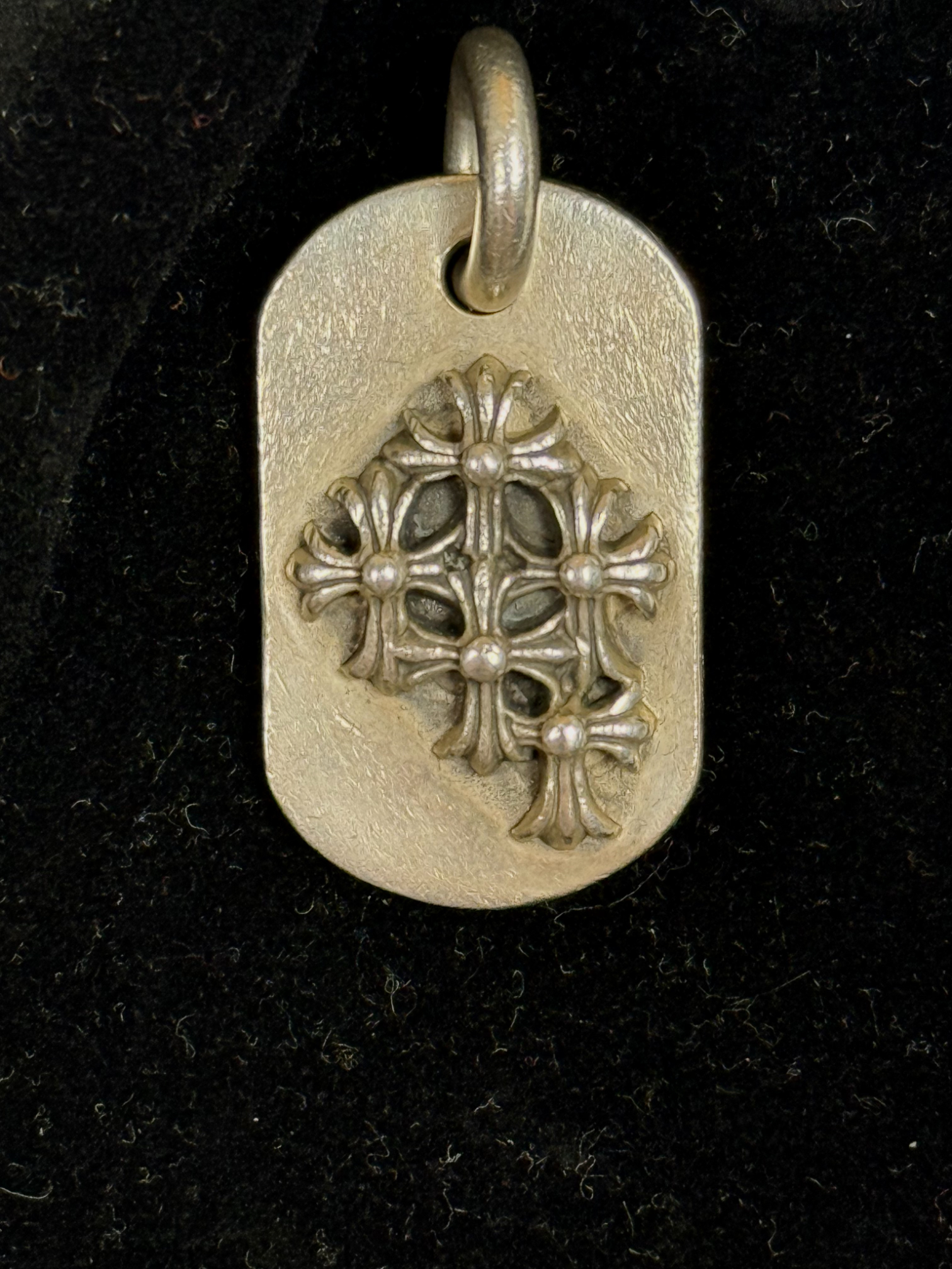 Chrome Hearts Cemetery Cross Dog Tag Pendant