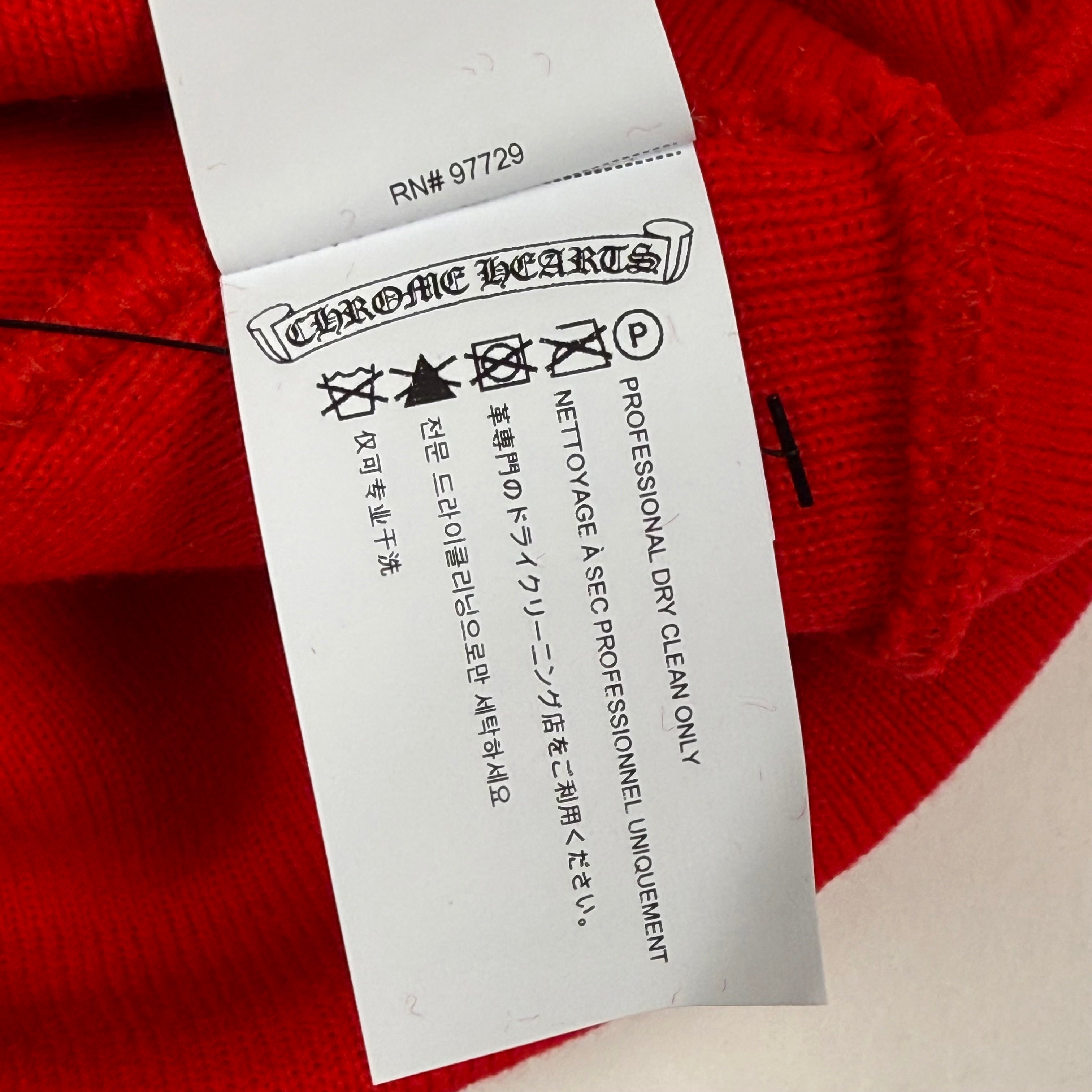 Chrome Hearts Red Spellout Beanie