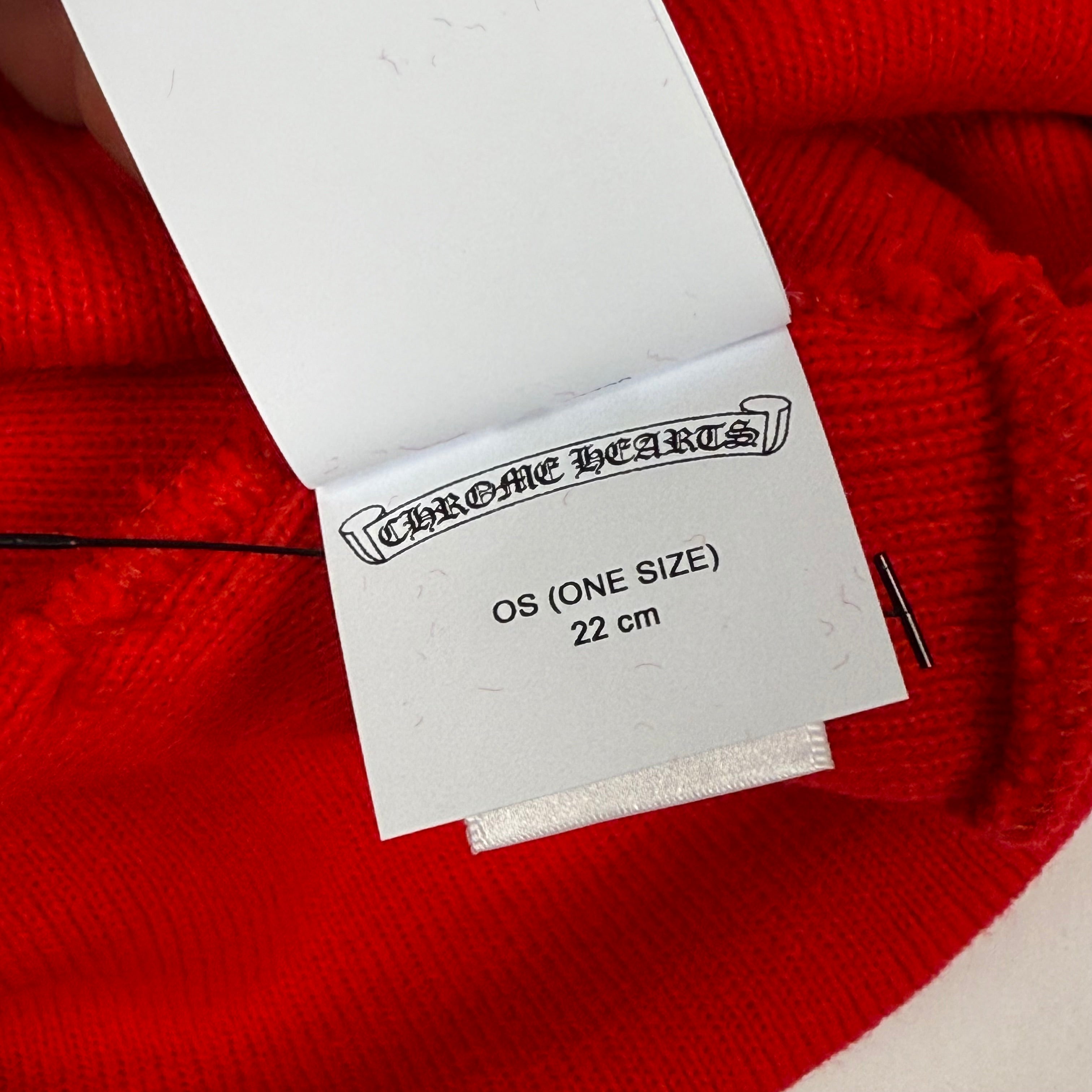 Chrome Hearts Red Spellout Beanie