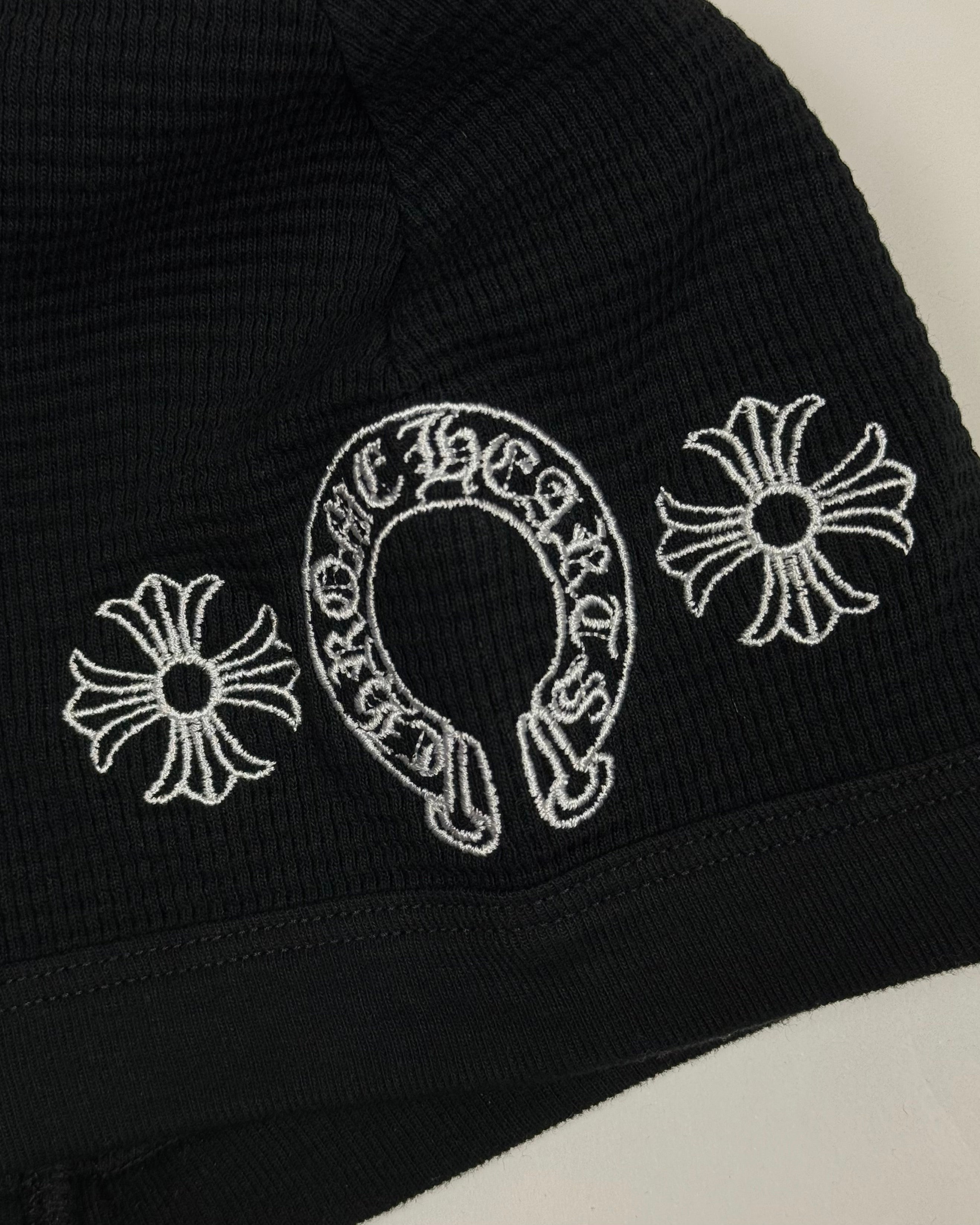 Chrome Hearts Black Horseshoe Skull Cap Beanie