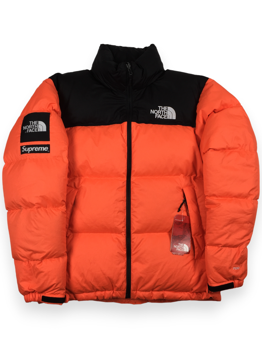 north face supreme orange