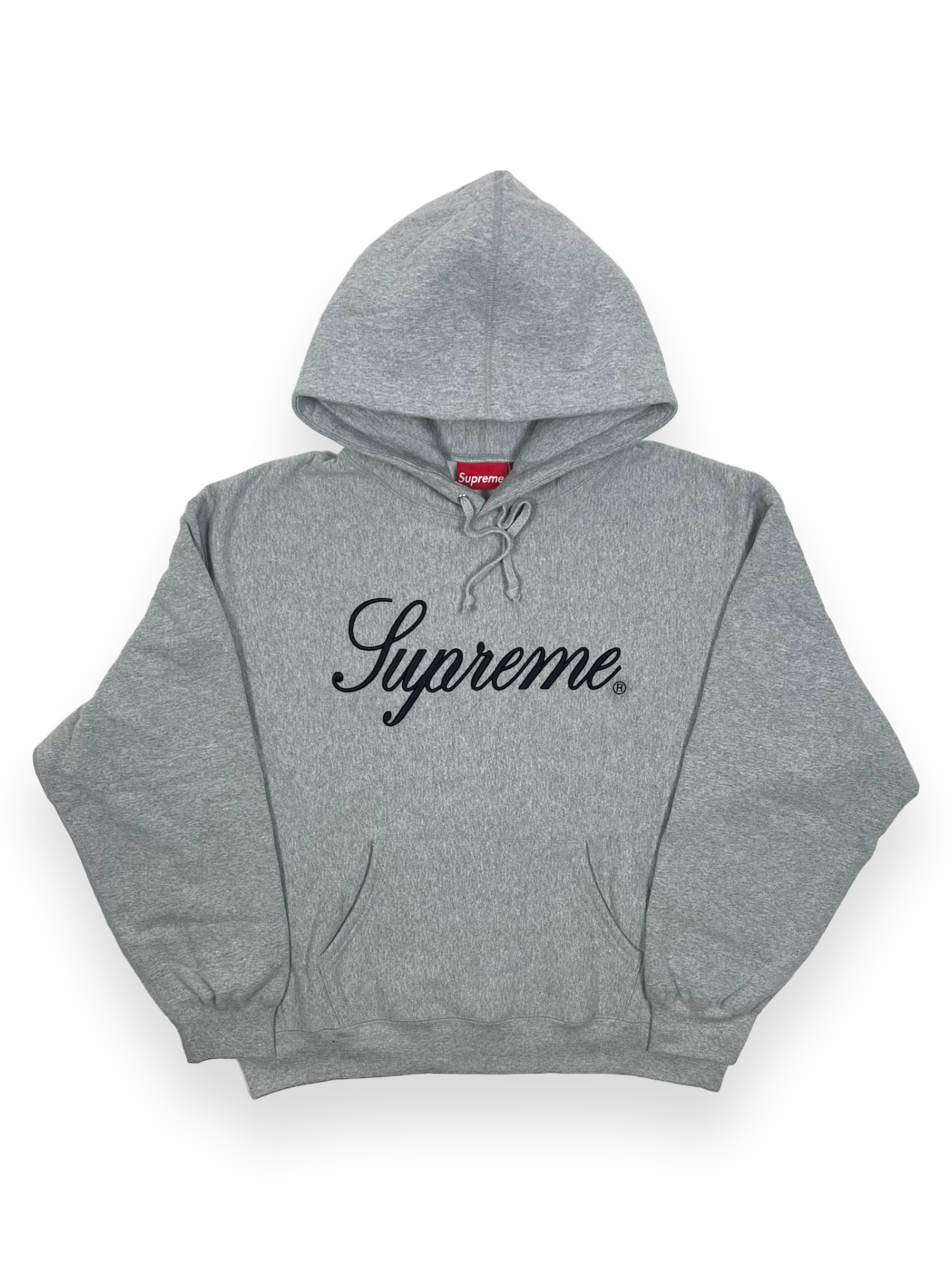 Supreme Grey Script Logo Hoodie