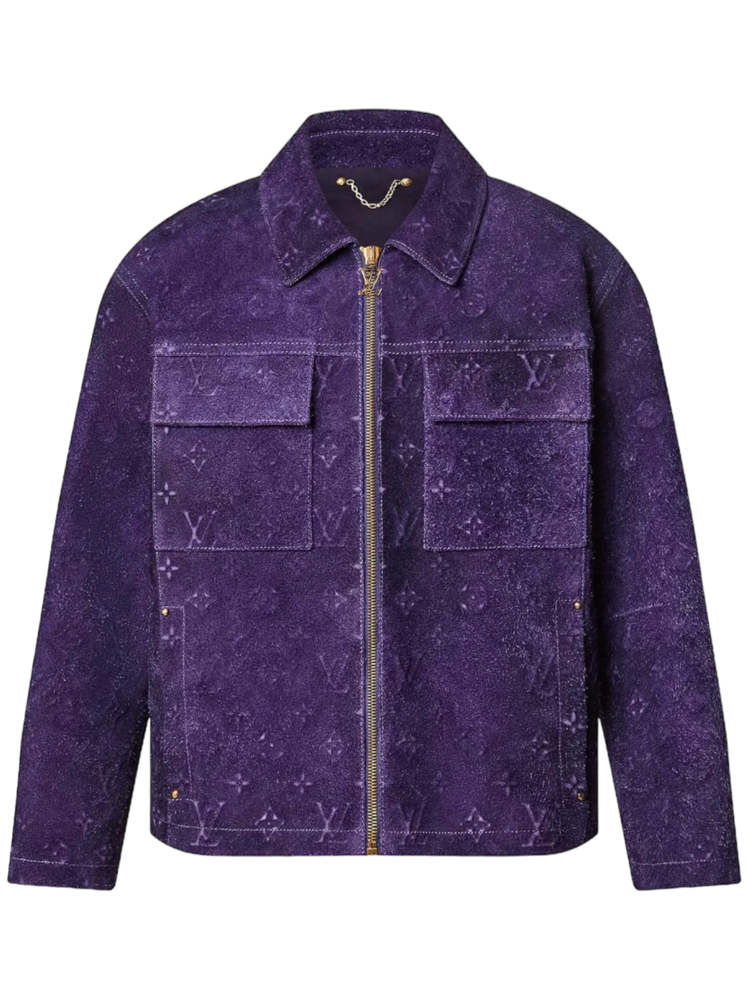 Louis Vuitton Monogram Embossed Suede Workwear Jacket