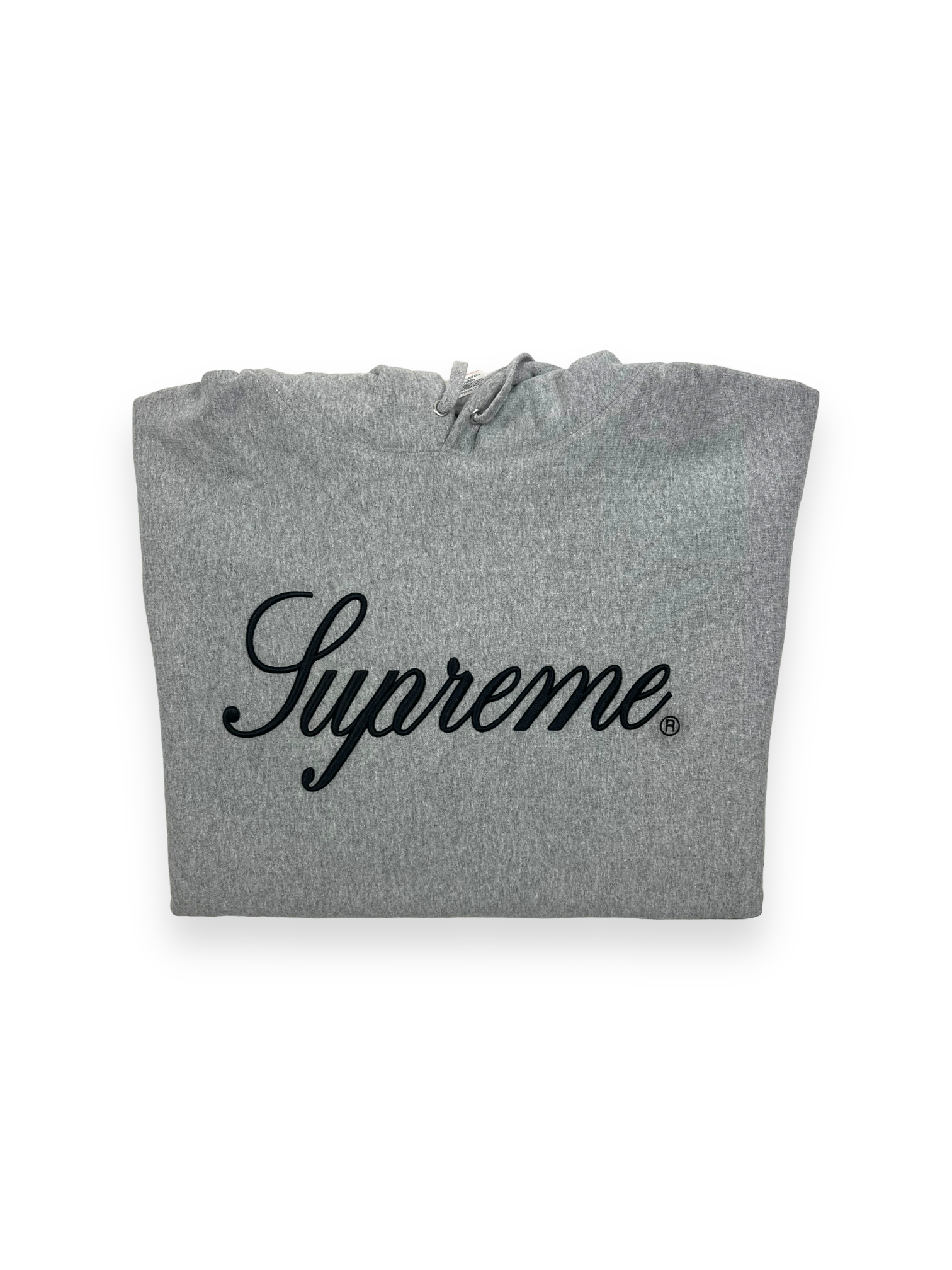 Supreme Grey Script Logo Hoodie