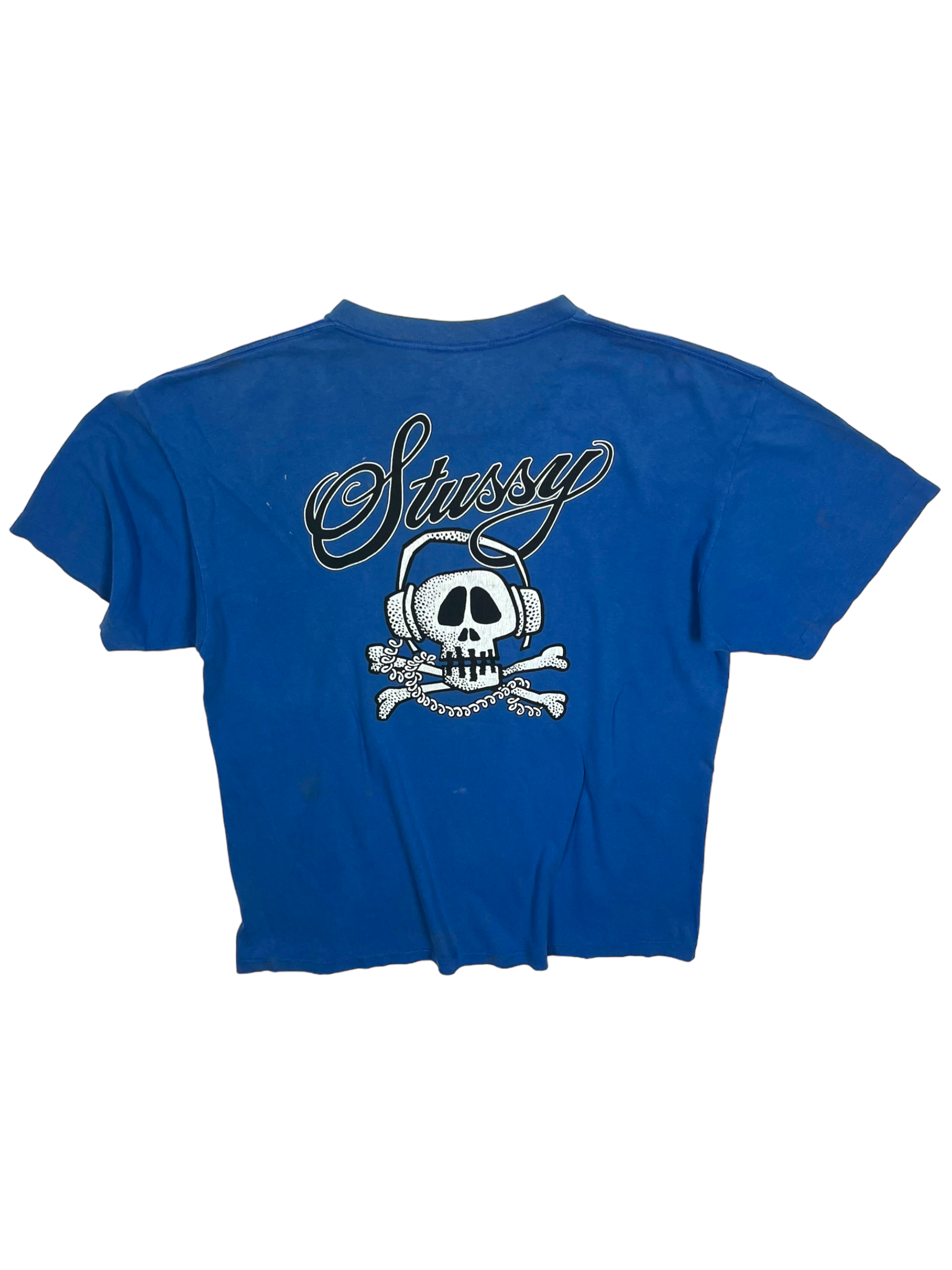 Stüssy Vintage Blue Skull Logo Tee