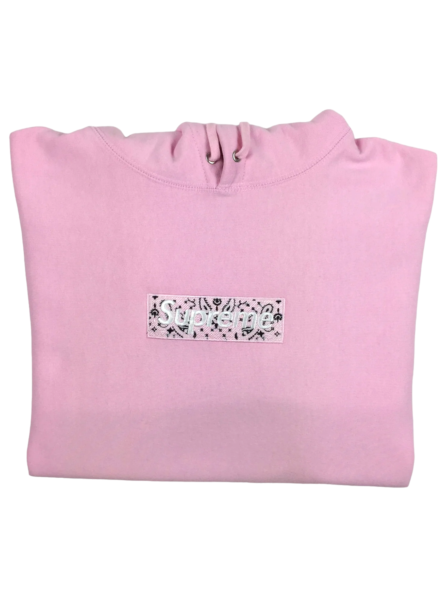 2019 Supreme Pink Bandana Paisley Box Logo Hoodie
