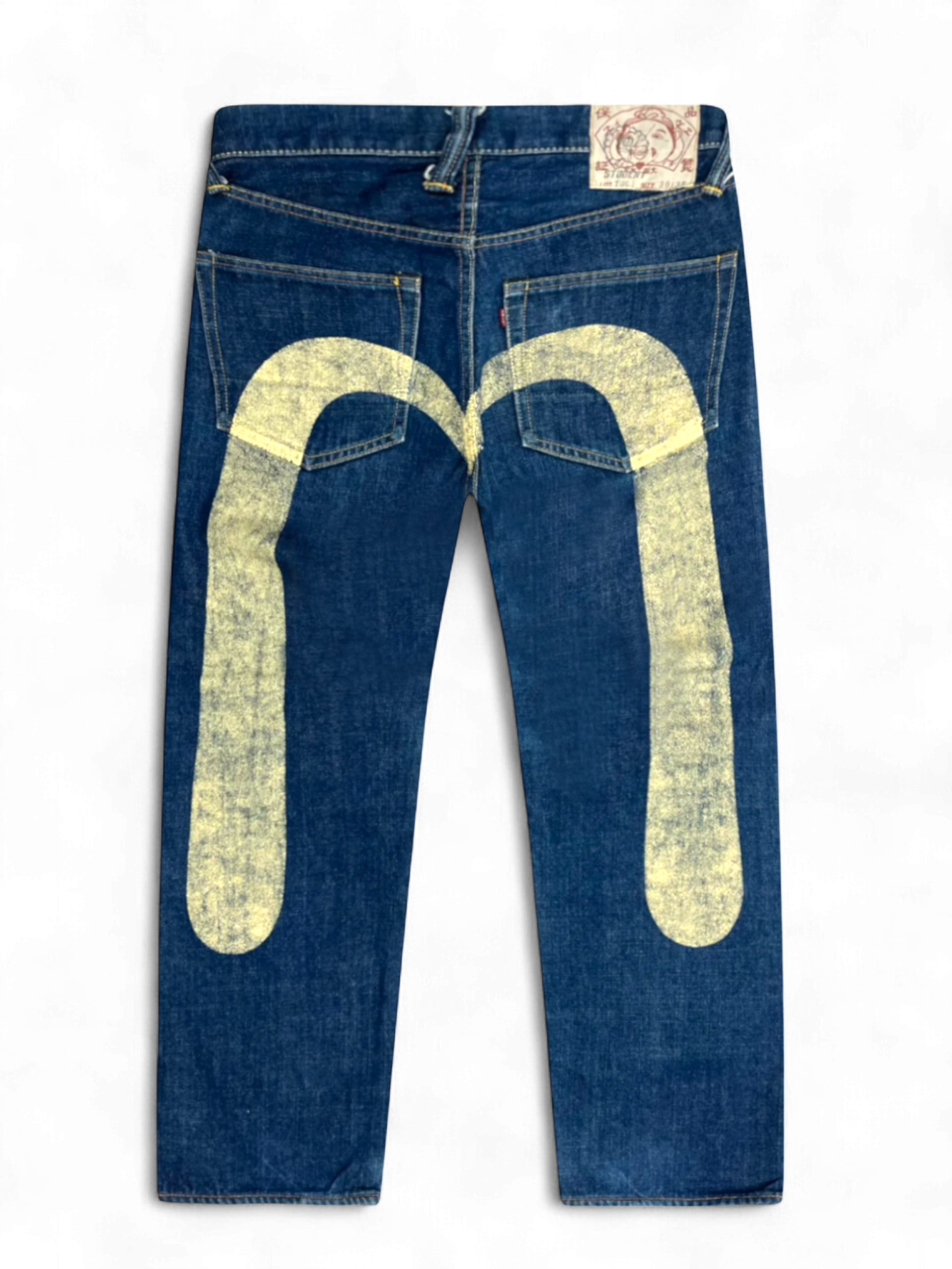 Evisu Diacock White Logo Denim Jeans