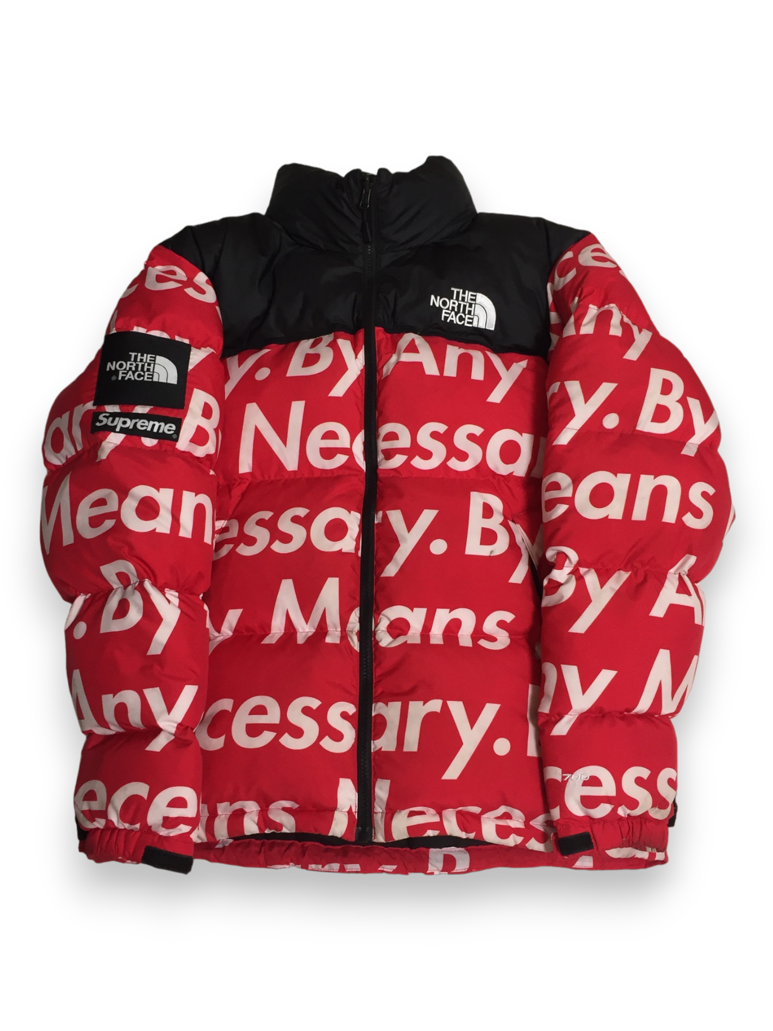 2015 Supreme x The North Face By Any Means Necessary Red Nuptse