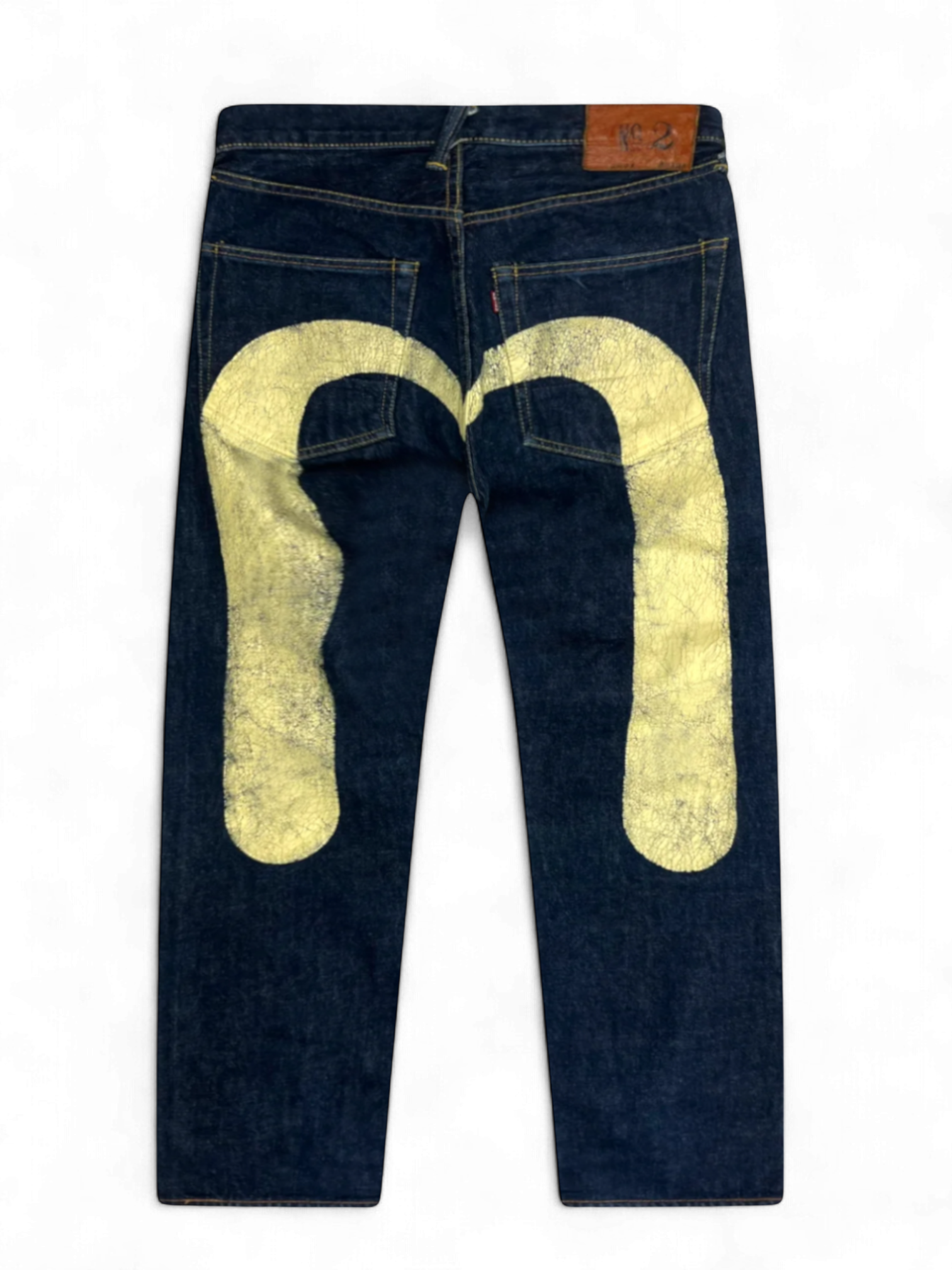 Evisu Diacock White Logo Denim Jeans