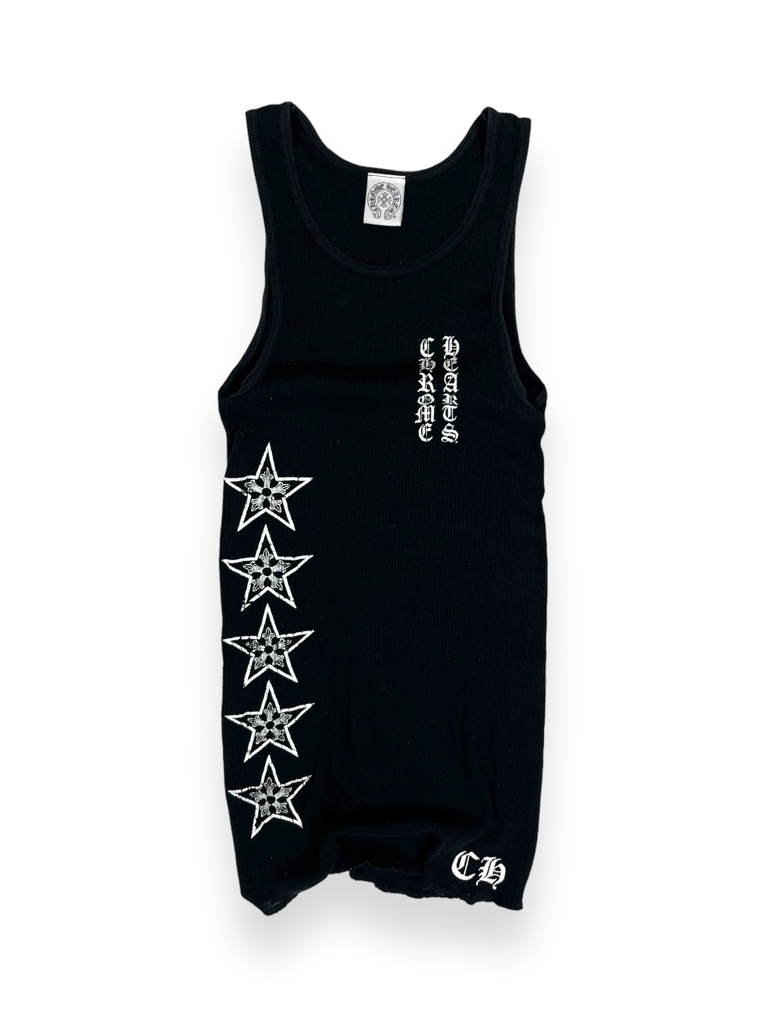 Chrome Hearts Black Stars Logo Tank Top