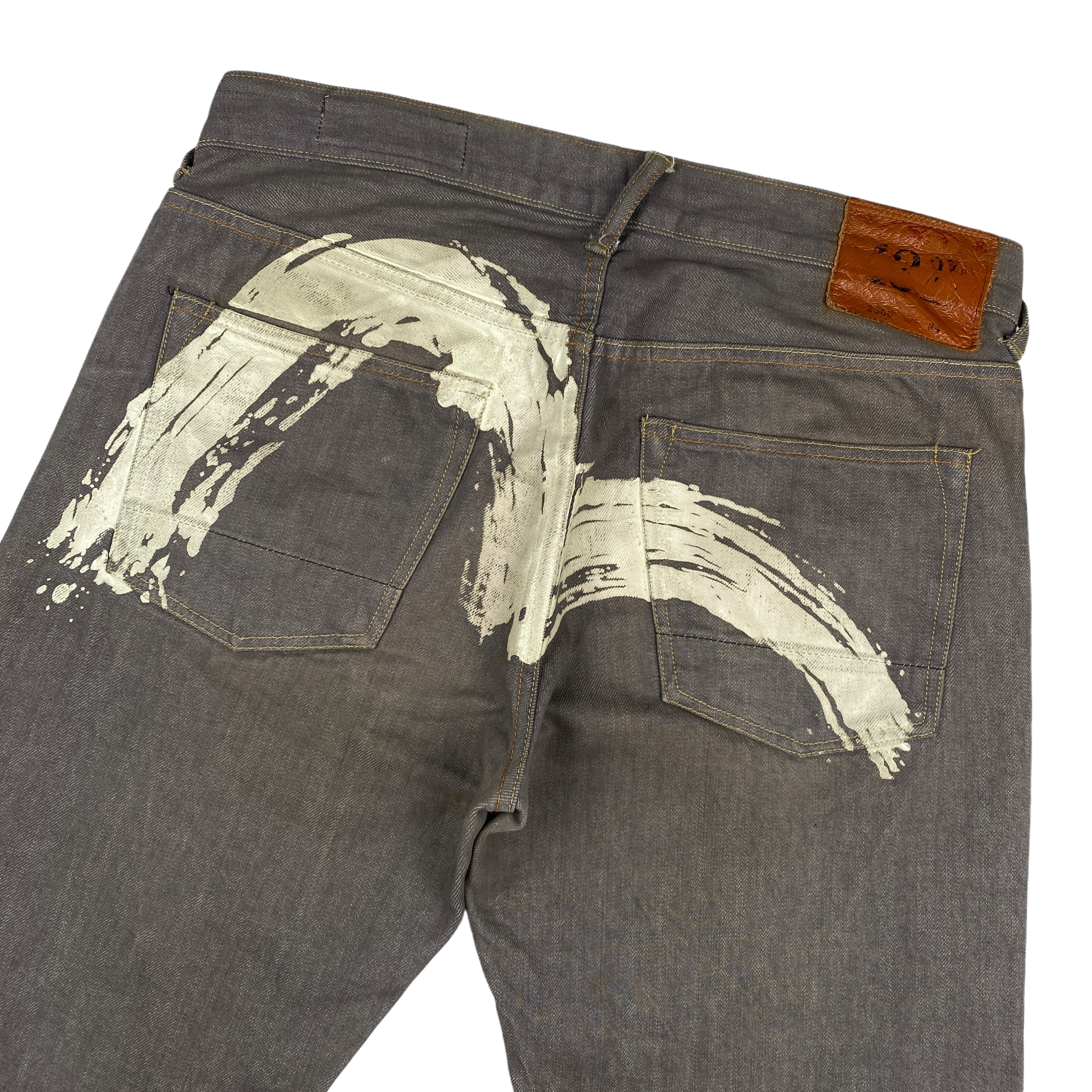 Evisu Diacock Brown Seagull Jeans Shorts