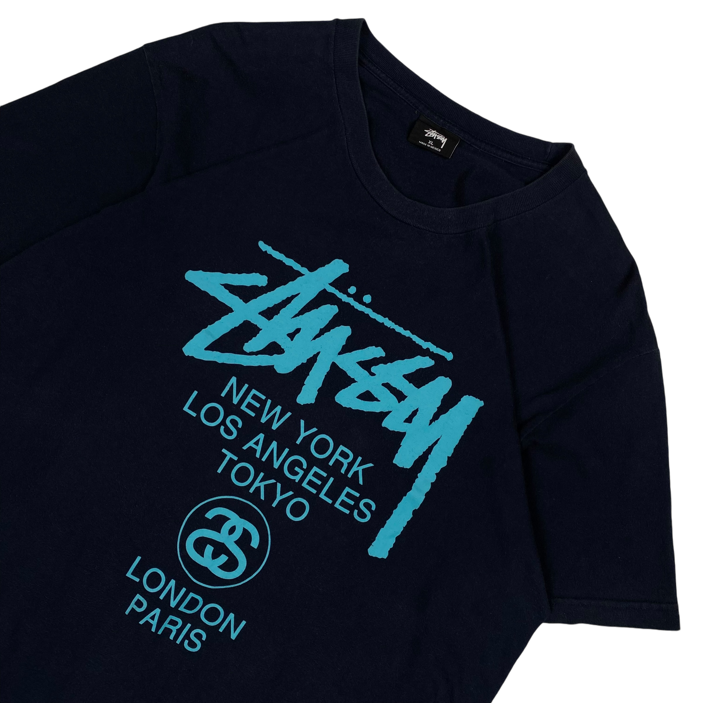 Stussy Teal Navy Blue Tee