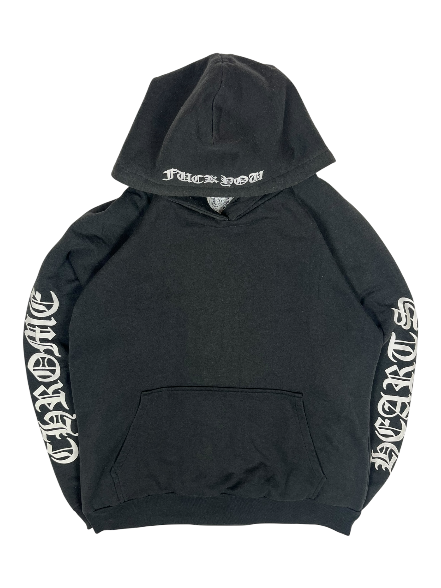 Chrome Hearts Black Grey Fuck You Thermal Hoodie