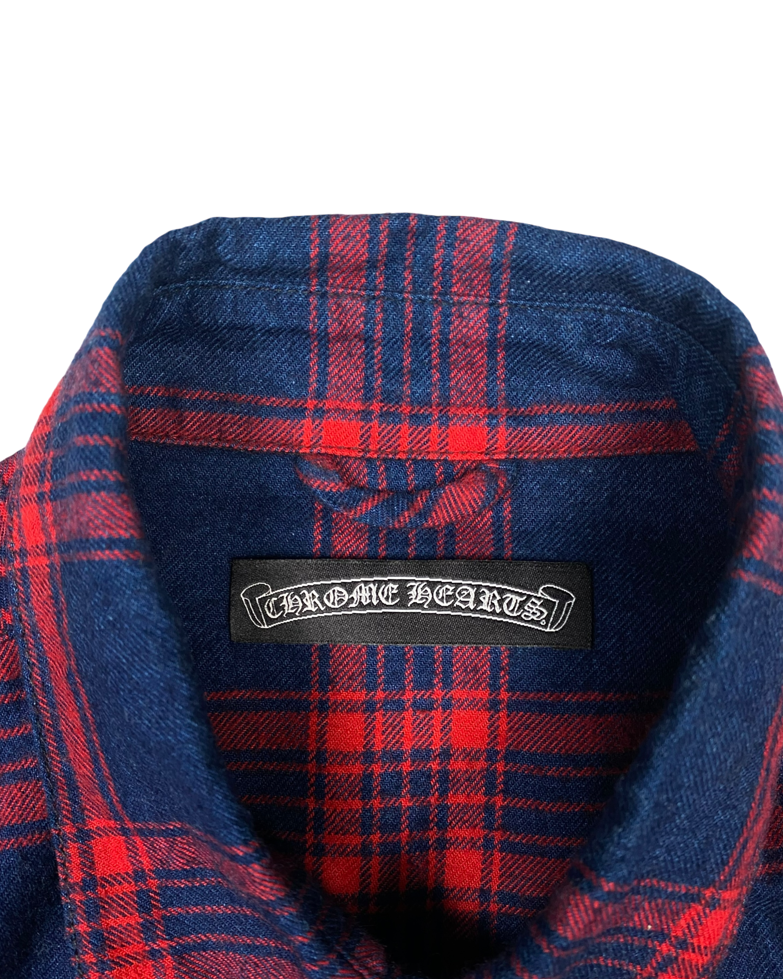 Chrome Hearts Red Plaid Cross Patch Shirt