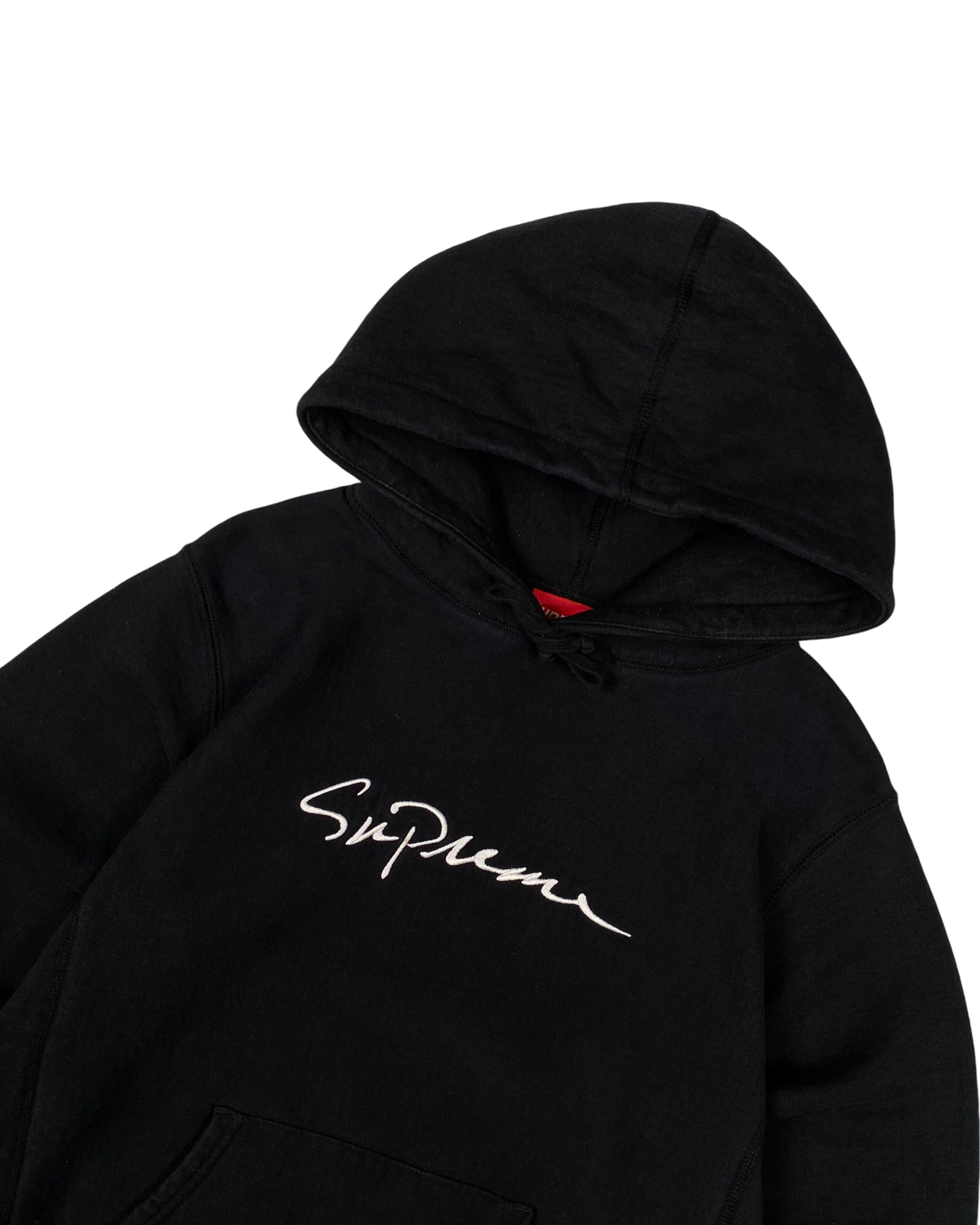 Supreme Black Classic Script Logo Hoodie