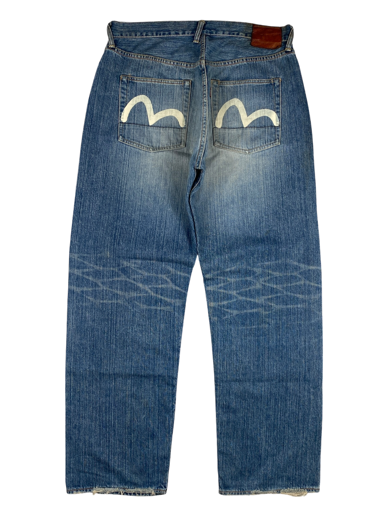 Evisu White Seagull Logo Blue Jeans