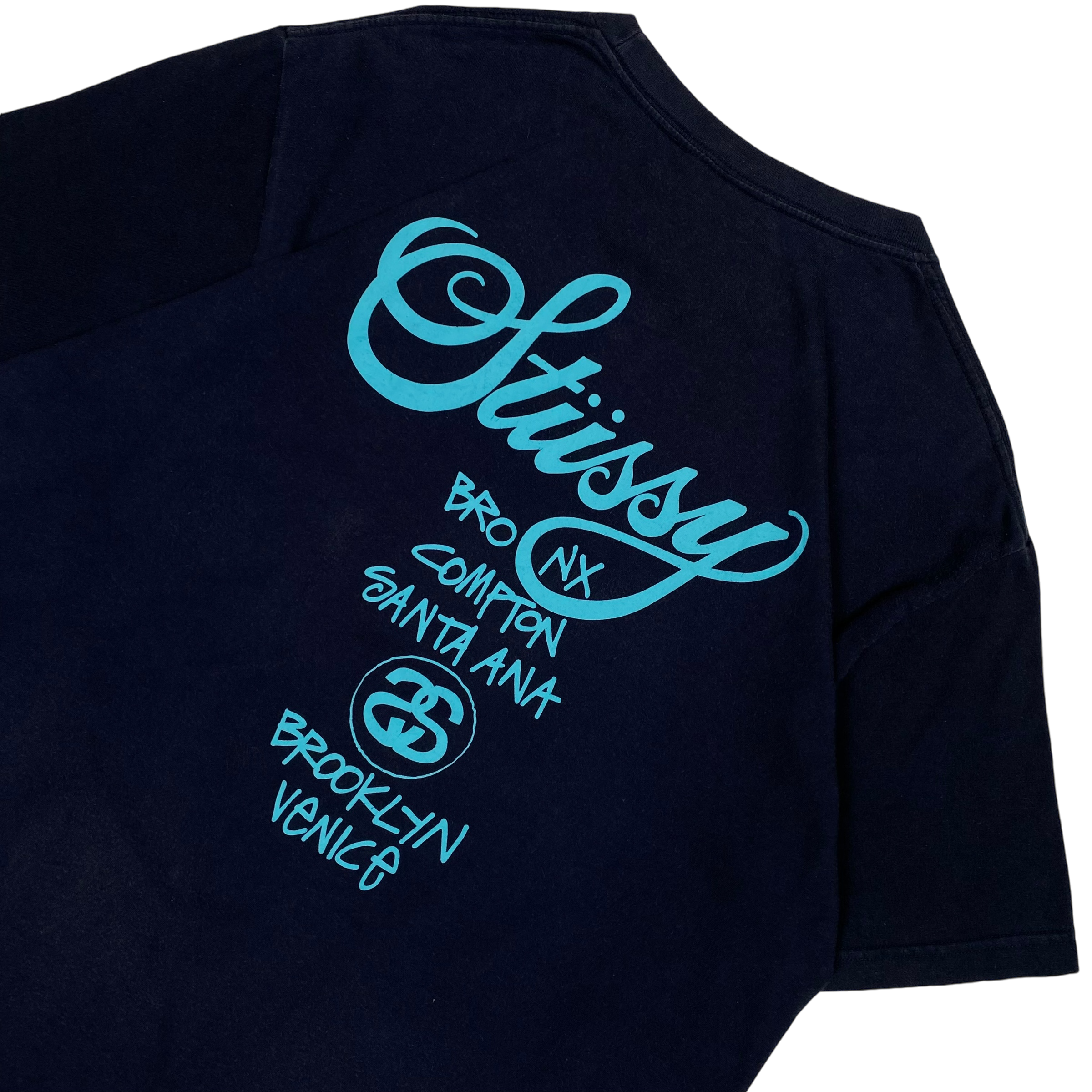 Stussy Teal Navy Blue Tee