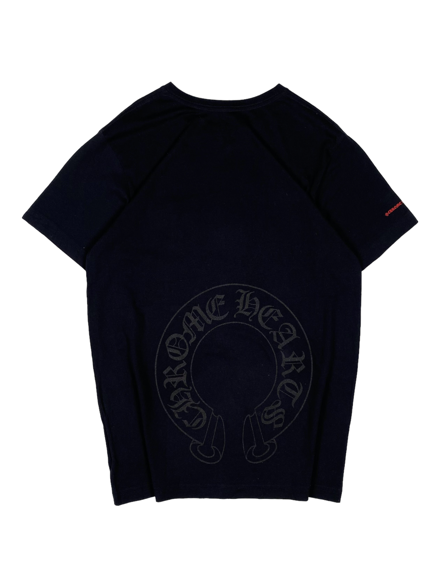 Chrome Hearts Black Red Tonal Horseshoe Logo Tee