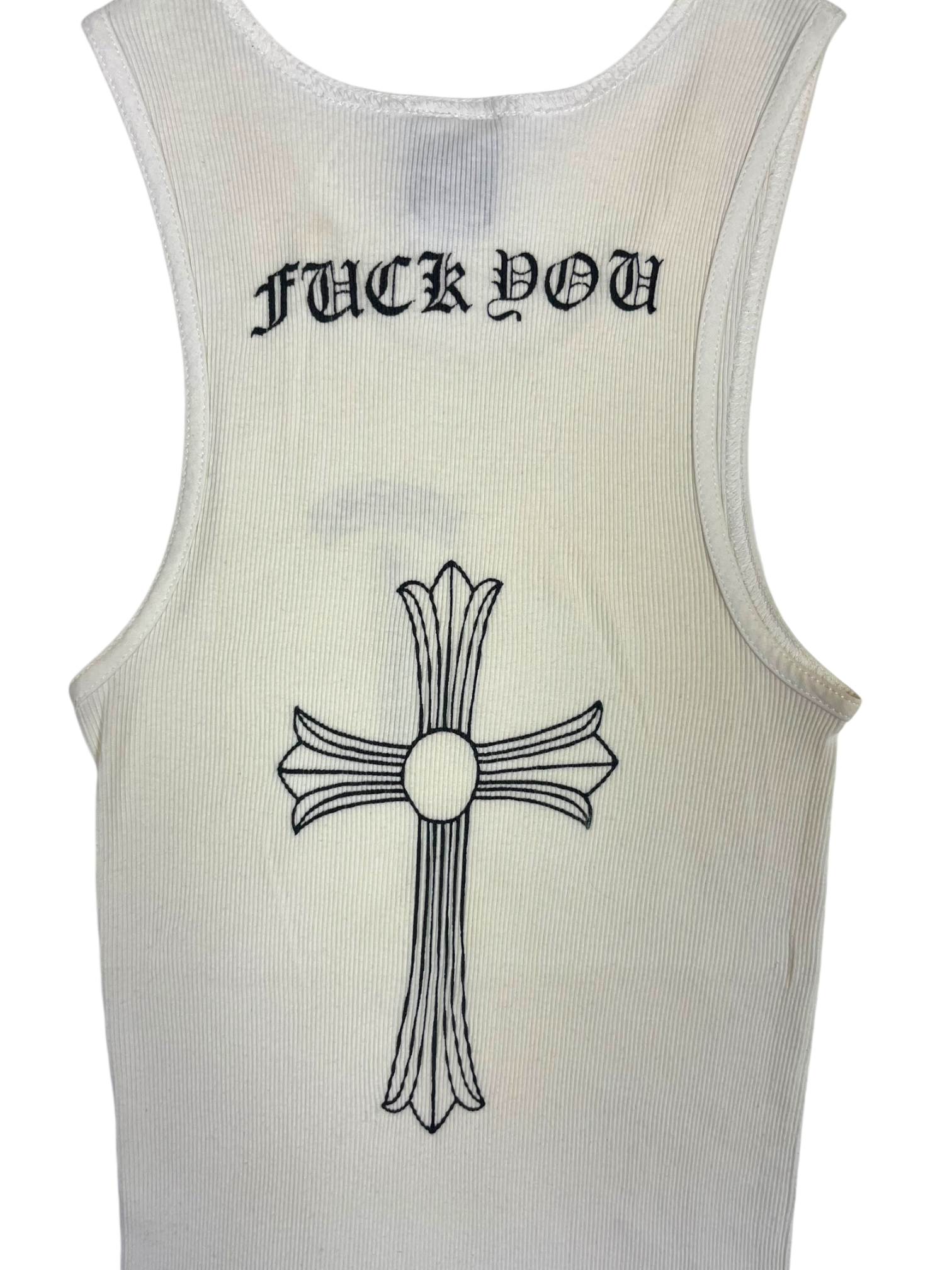 Chrome Hearts White Fuck You Logo Tank Top