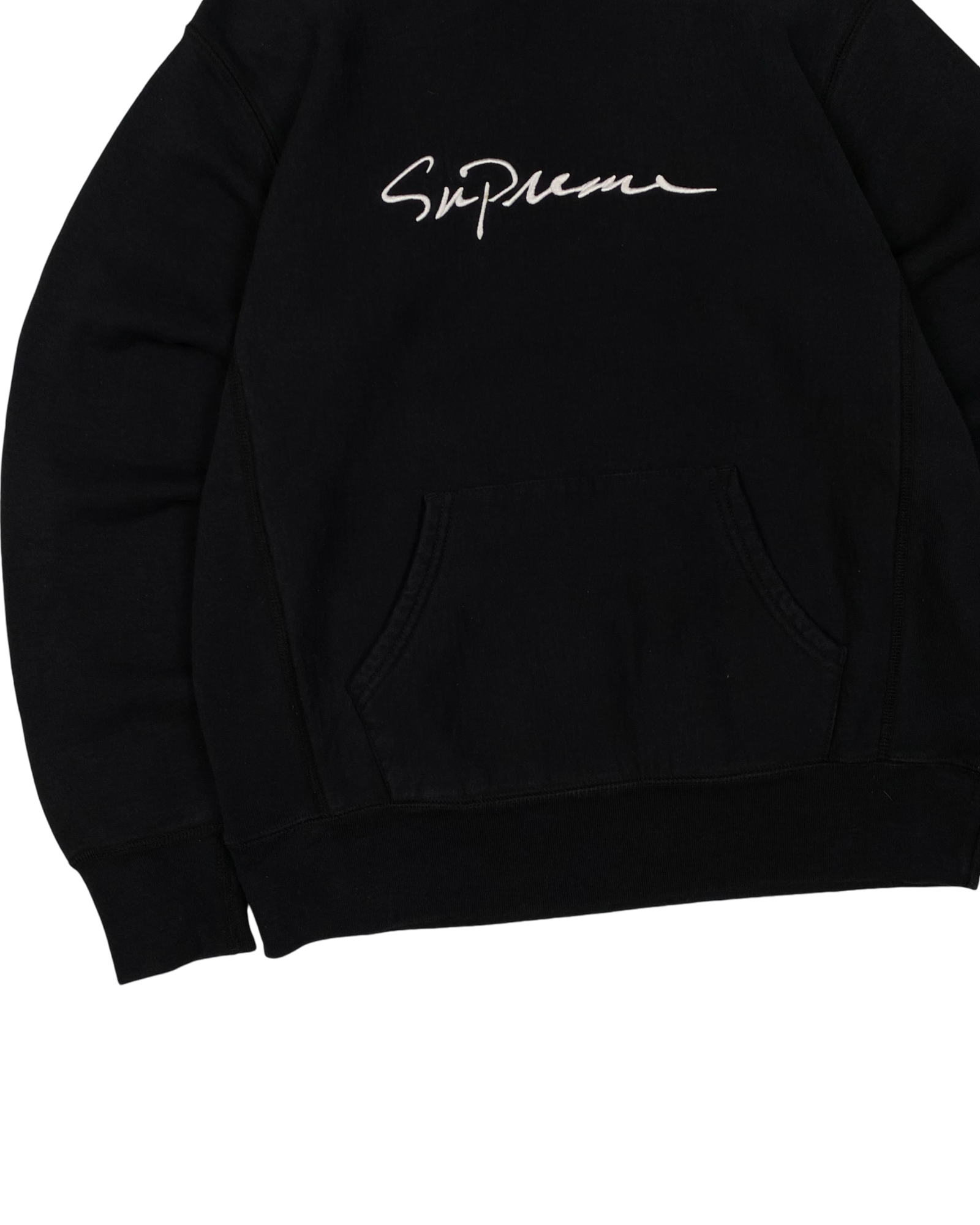 Supreme Black Classic Script Logo Hoodie