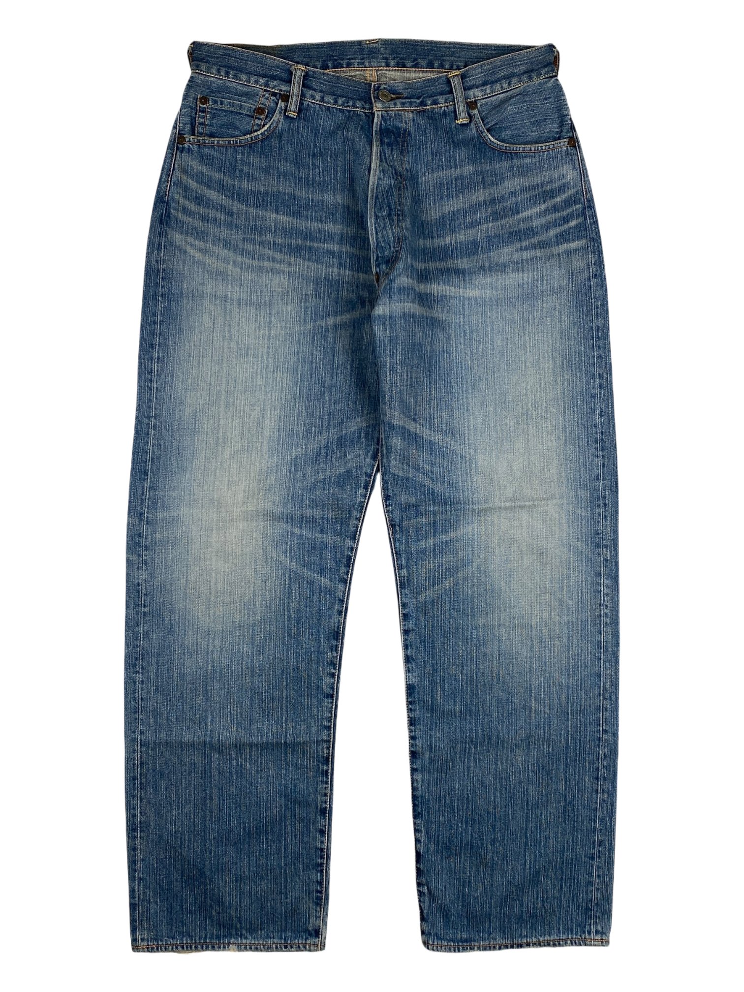 Evisu White Seagull Logo Blue Jeans