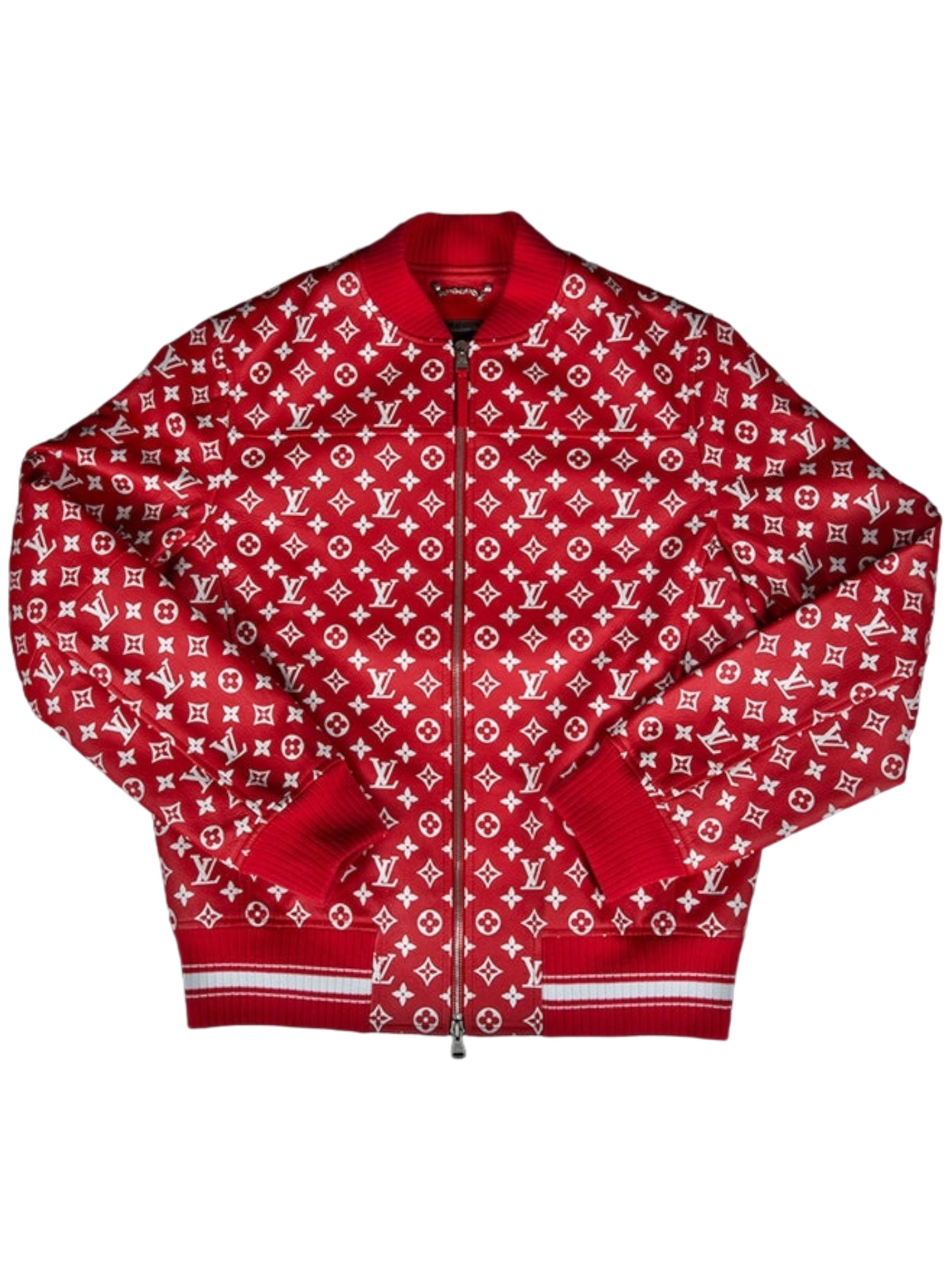 2017 Supreme x Louis Vuitton Leather Baseball Jacket