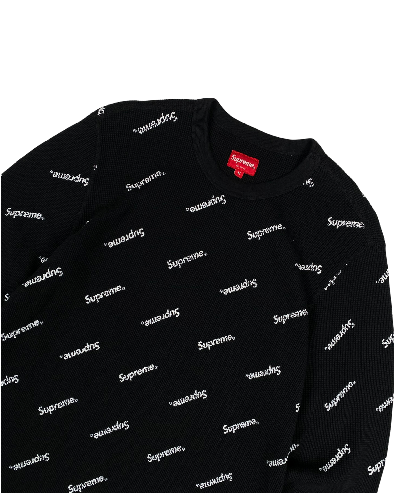 Supreme Black All Over Print Thermal Longsleeve