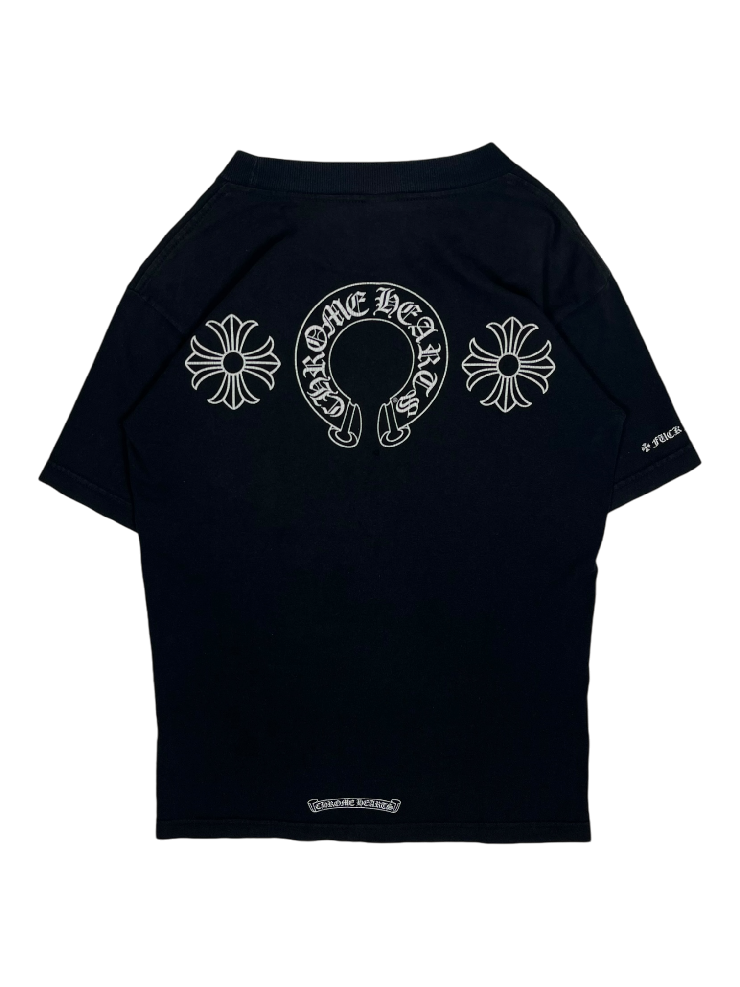 Chrome Hearts Black Cross Horseshoe Logo Tee