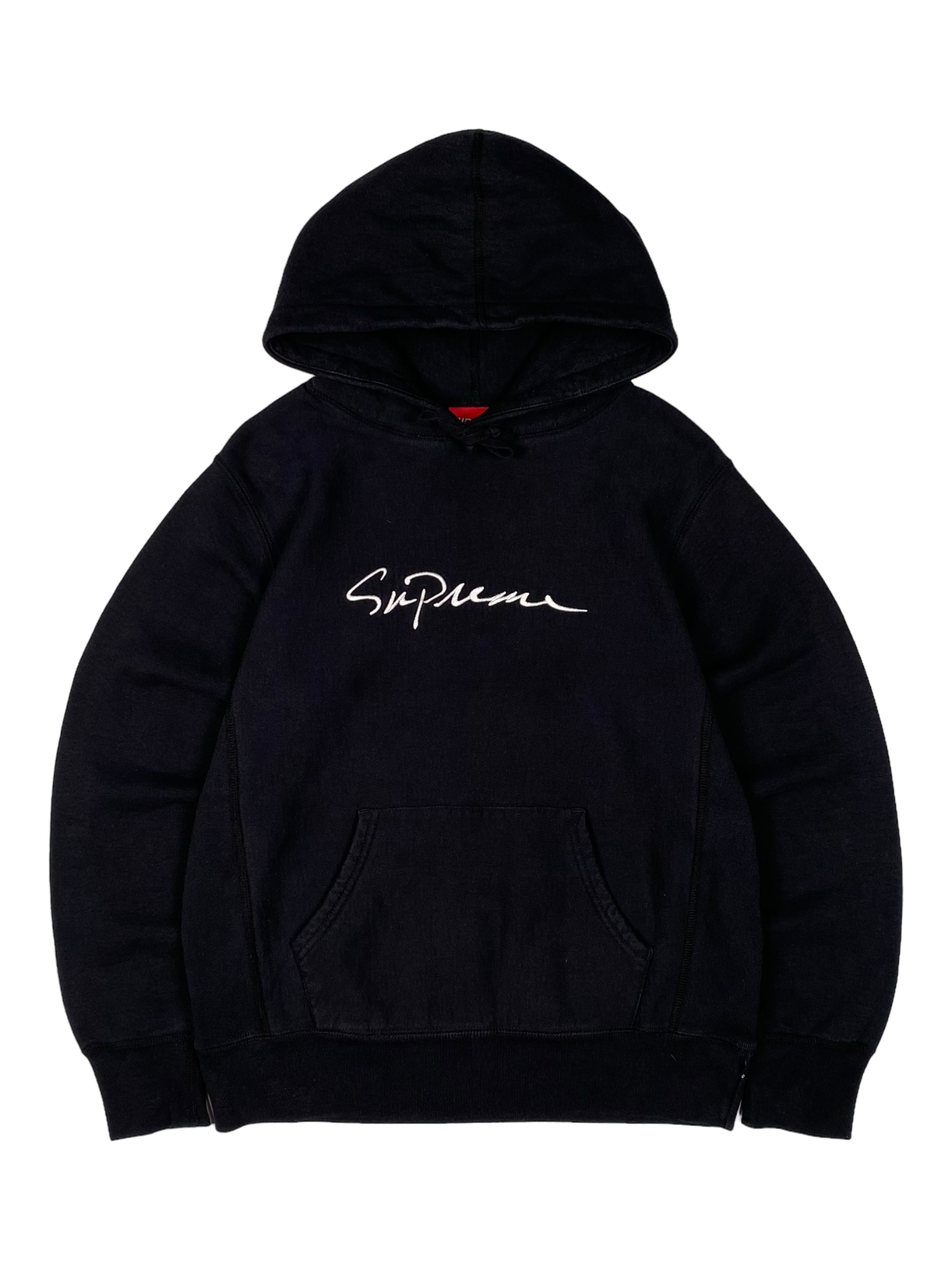 Supreme Black Classic Script Logo Hoodie