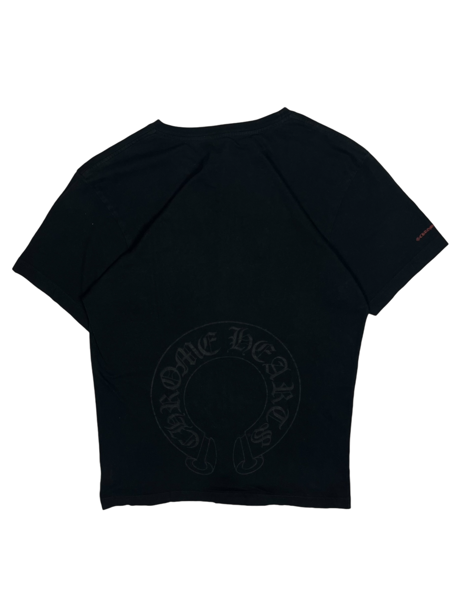 Chrome Hearts Black Red Tonal Horseshoe Logo Tee