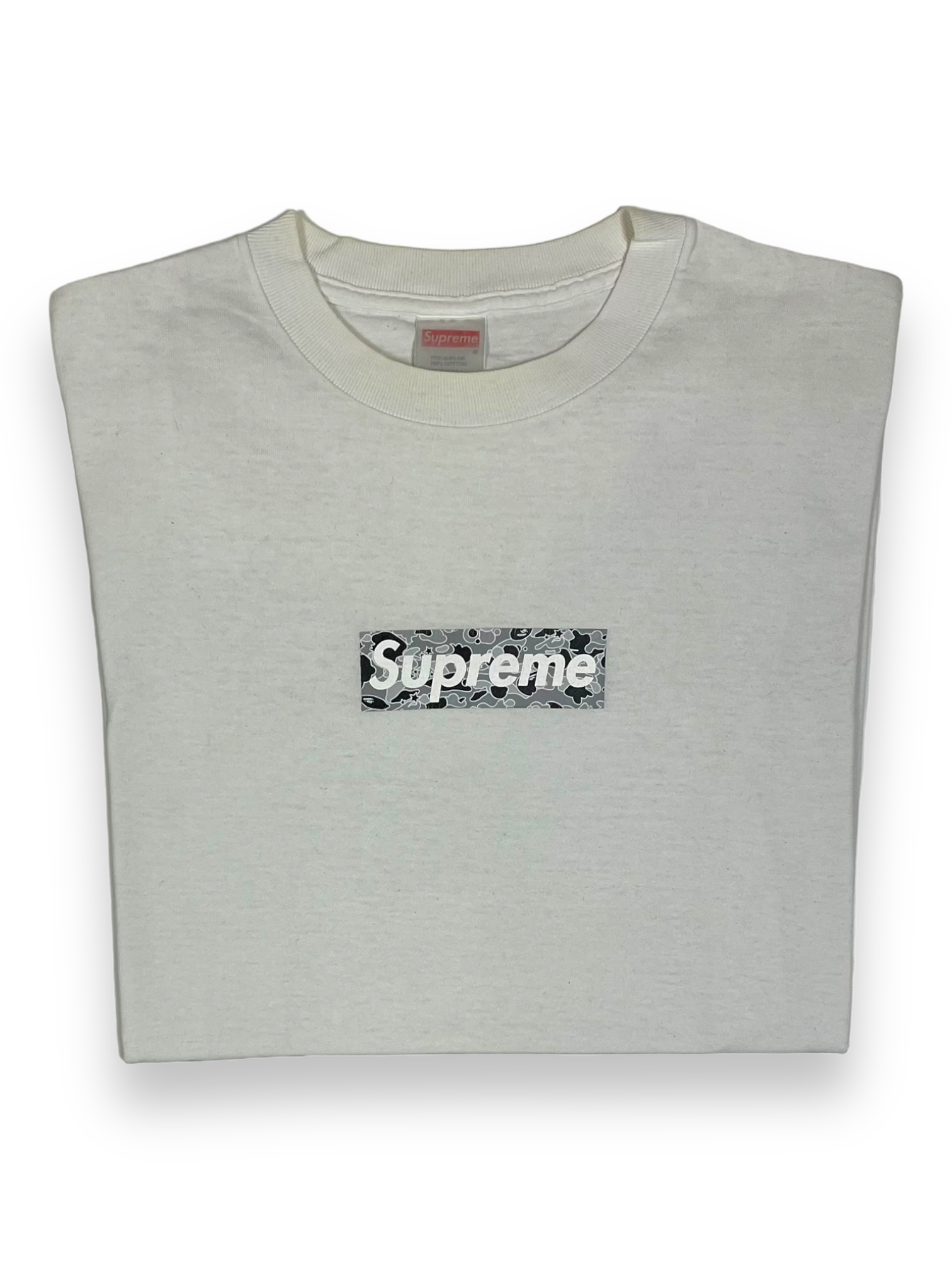 1999 Supreme Grey BAPE Camo Box Logo Tee