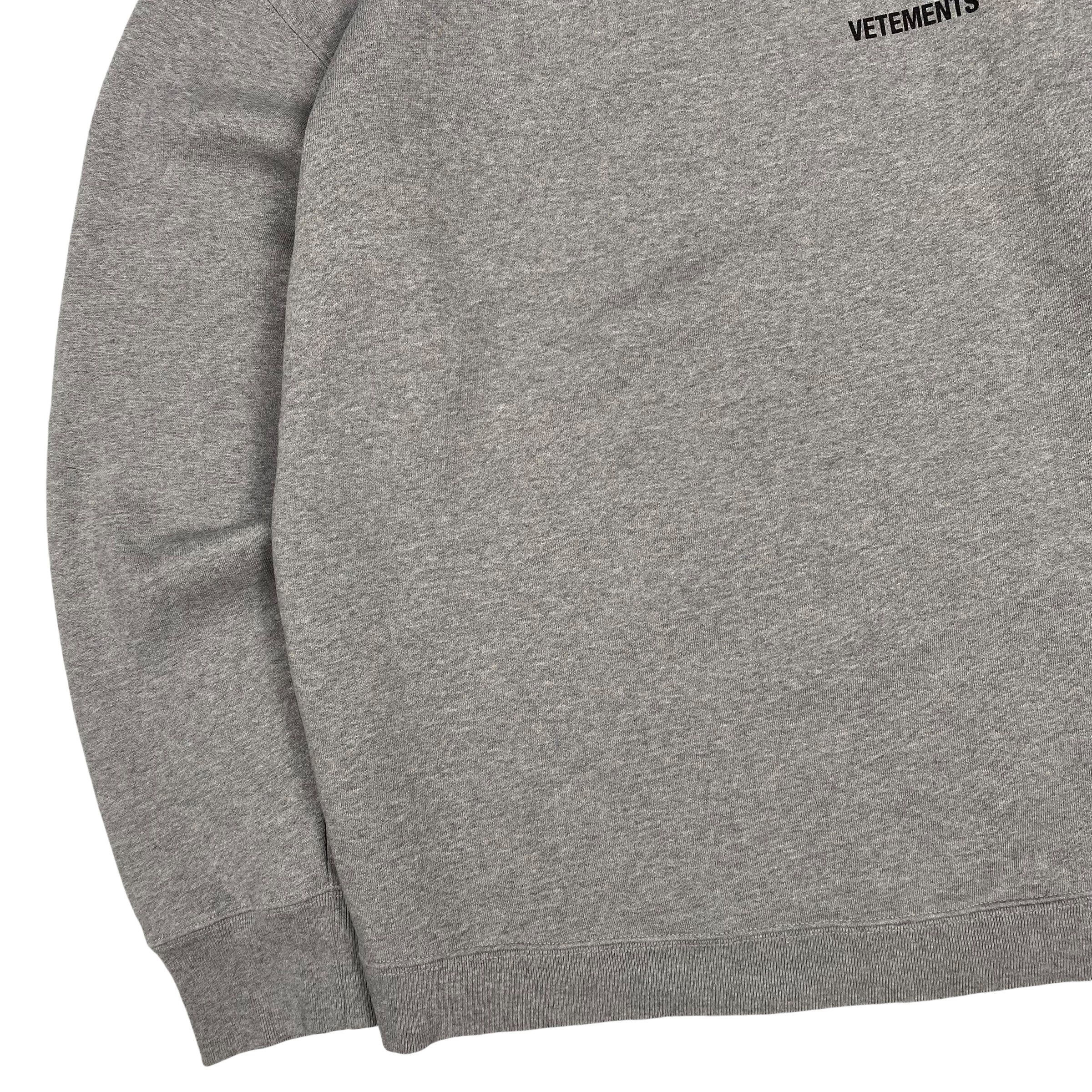 Vetements Grey Logo Hoodie