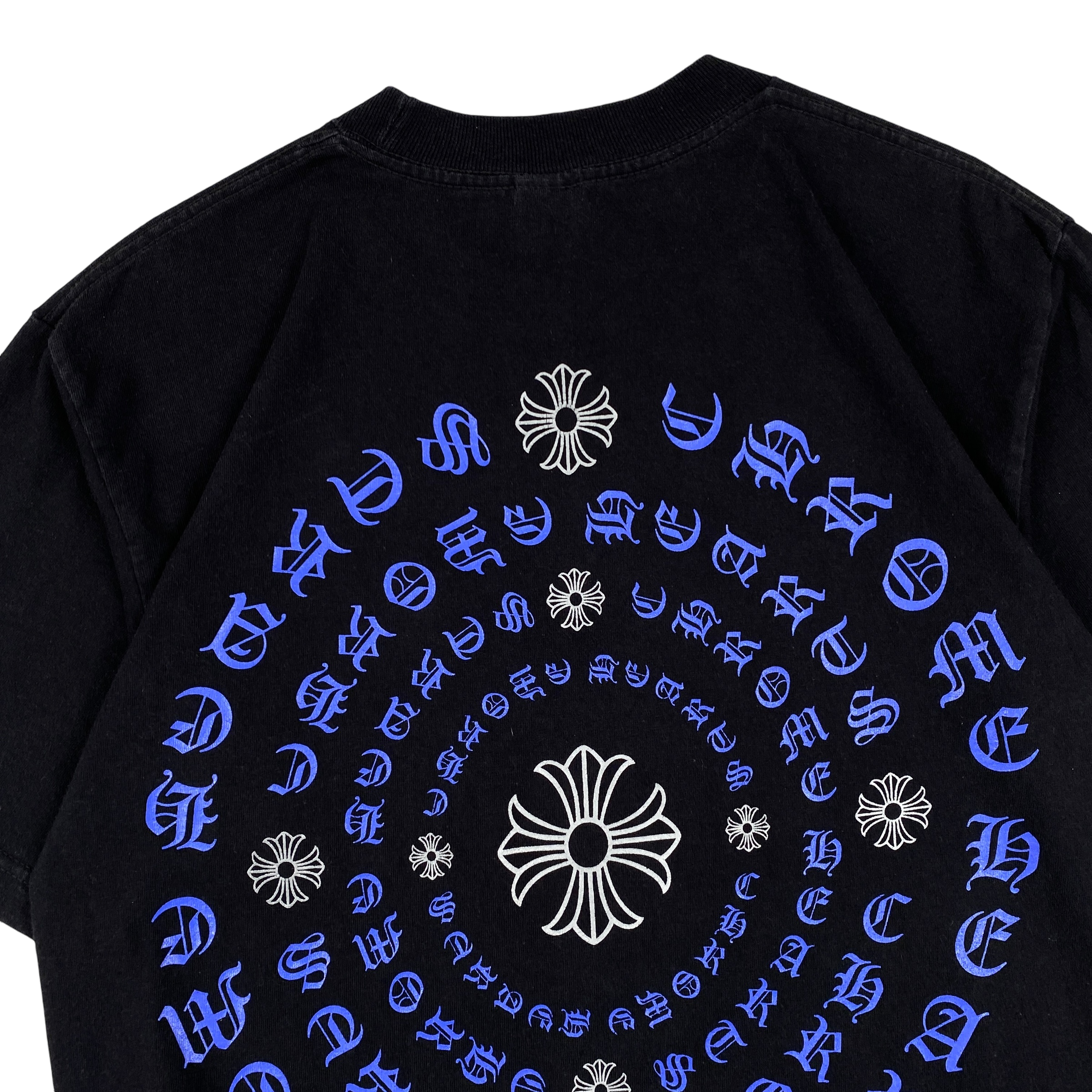 Chrome Hearts Black Blue Spiral Logo Tee