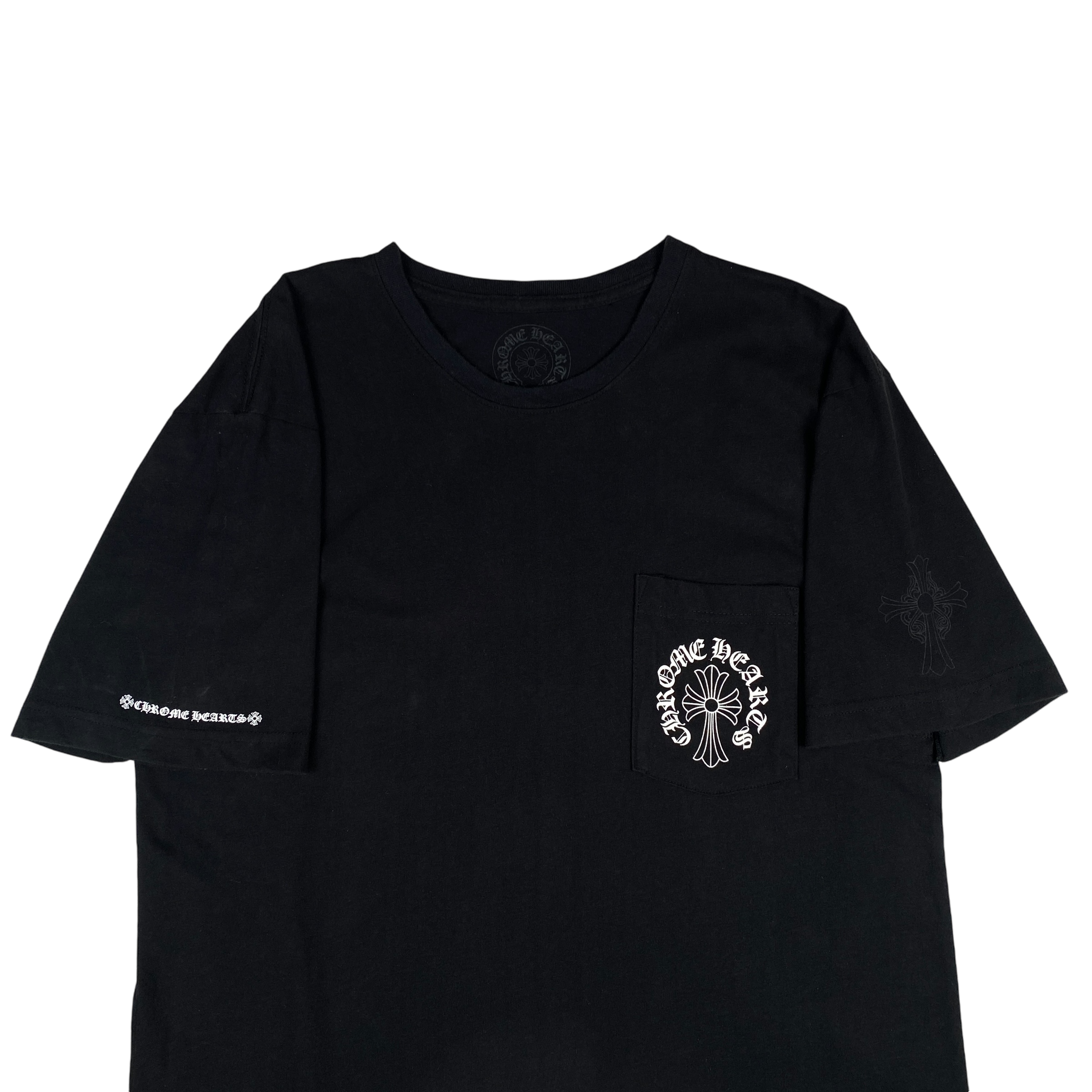 Chrome Hearts Black Cross Horseshoe Logo Tee