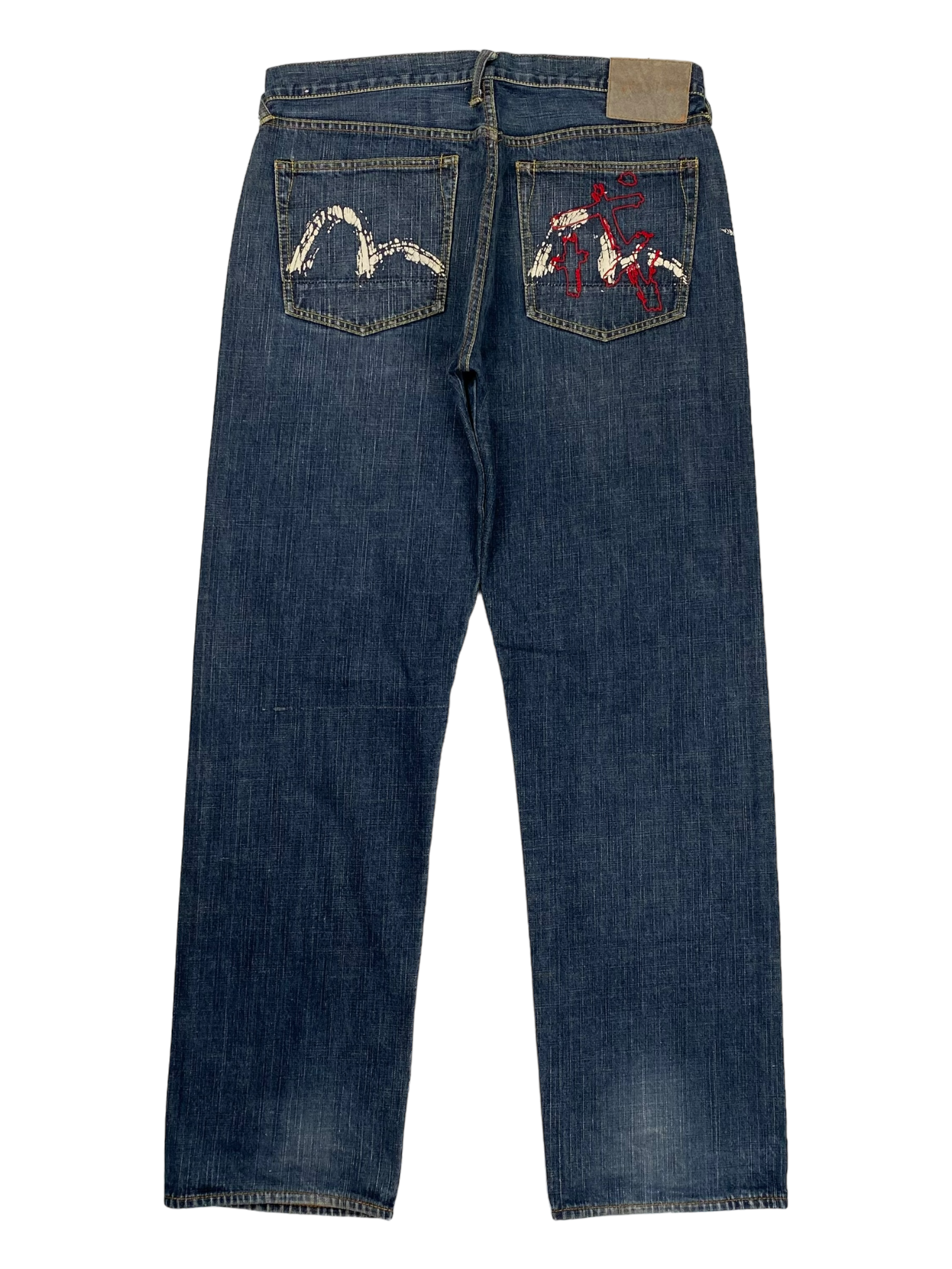 Evisu Navy Red Seagull Logo Jeans