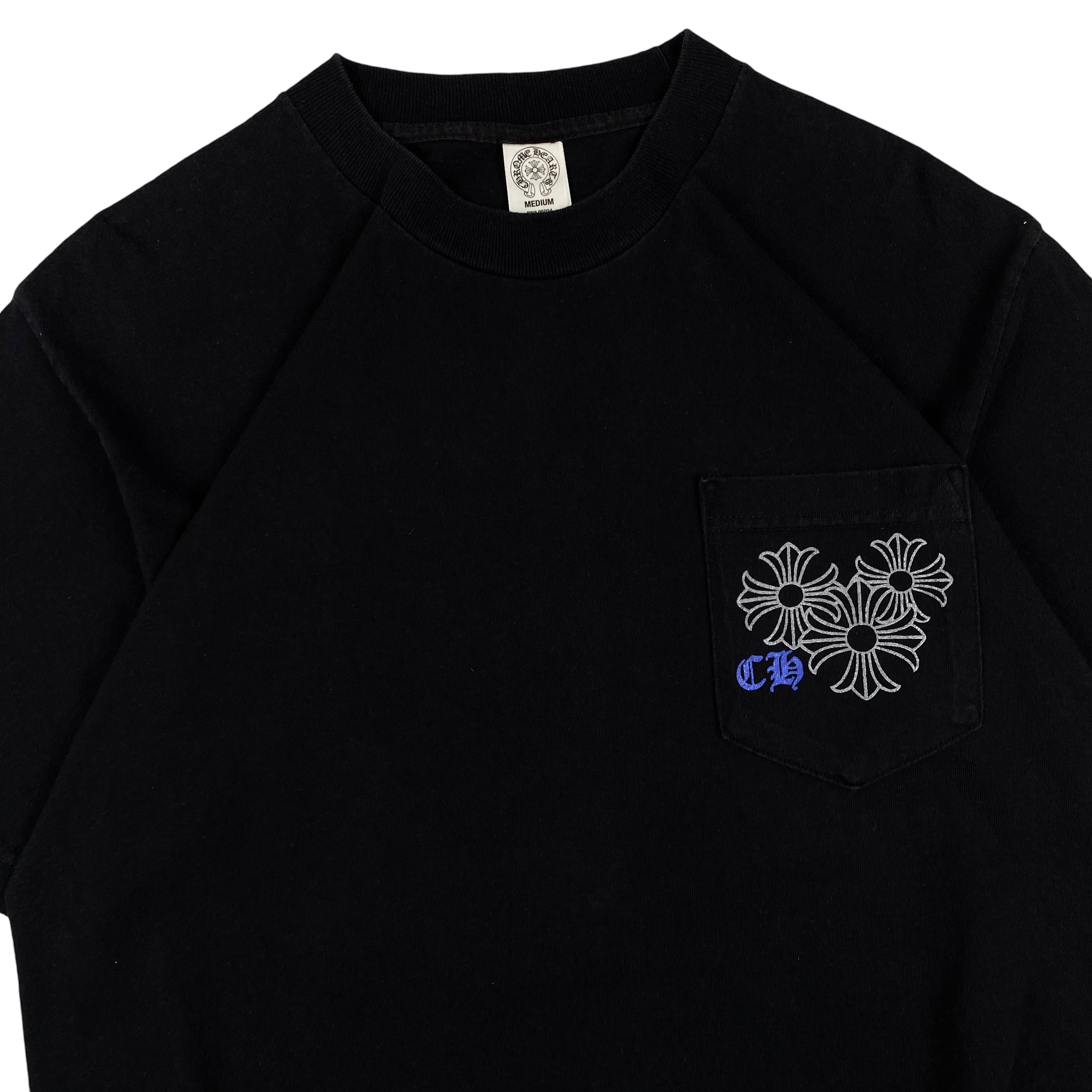 Chrome Hearts Black Blue Spiral Logo Tee