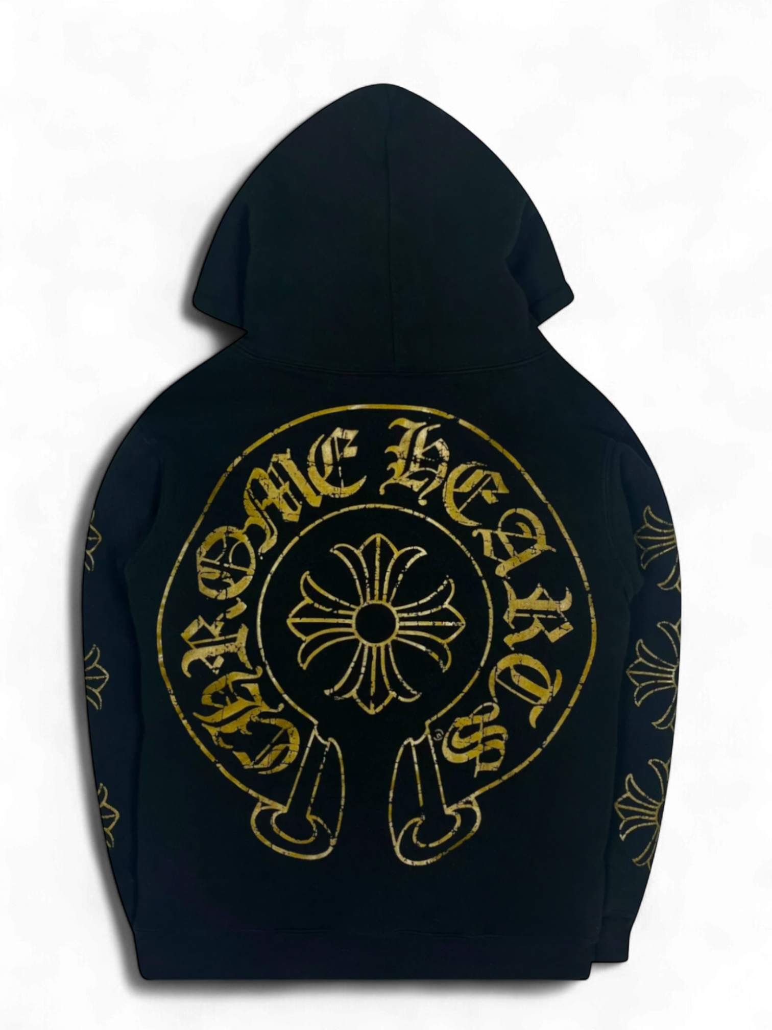 Chrome Hearts Gold Cross Logo Thermal Hoodie