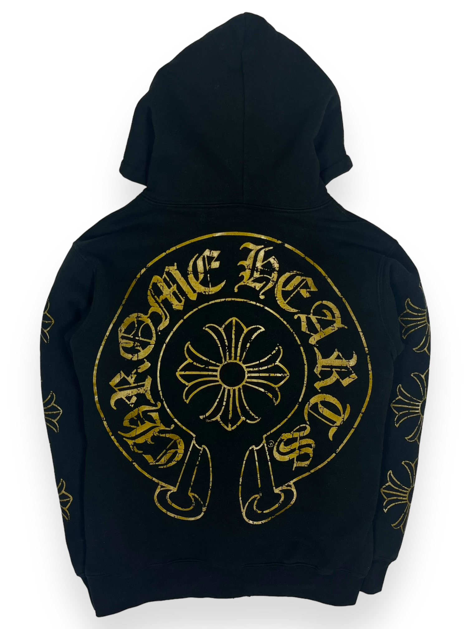 Chrome Hearts Gold Cross Logo Thermal Hoodie