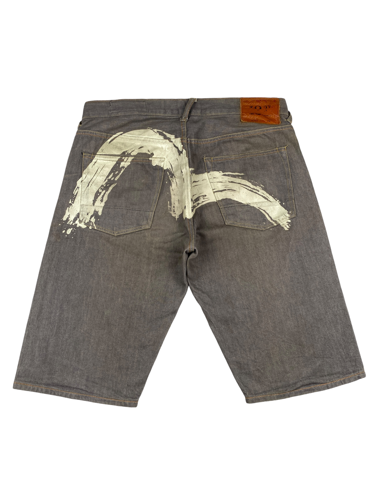 Evisu Diacock Brown Seagull Jeans Shorts